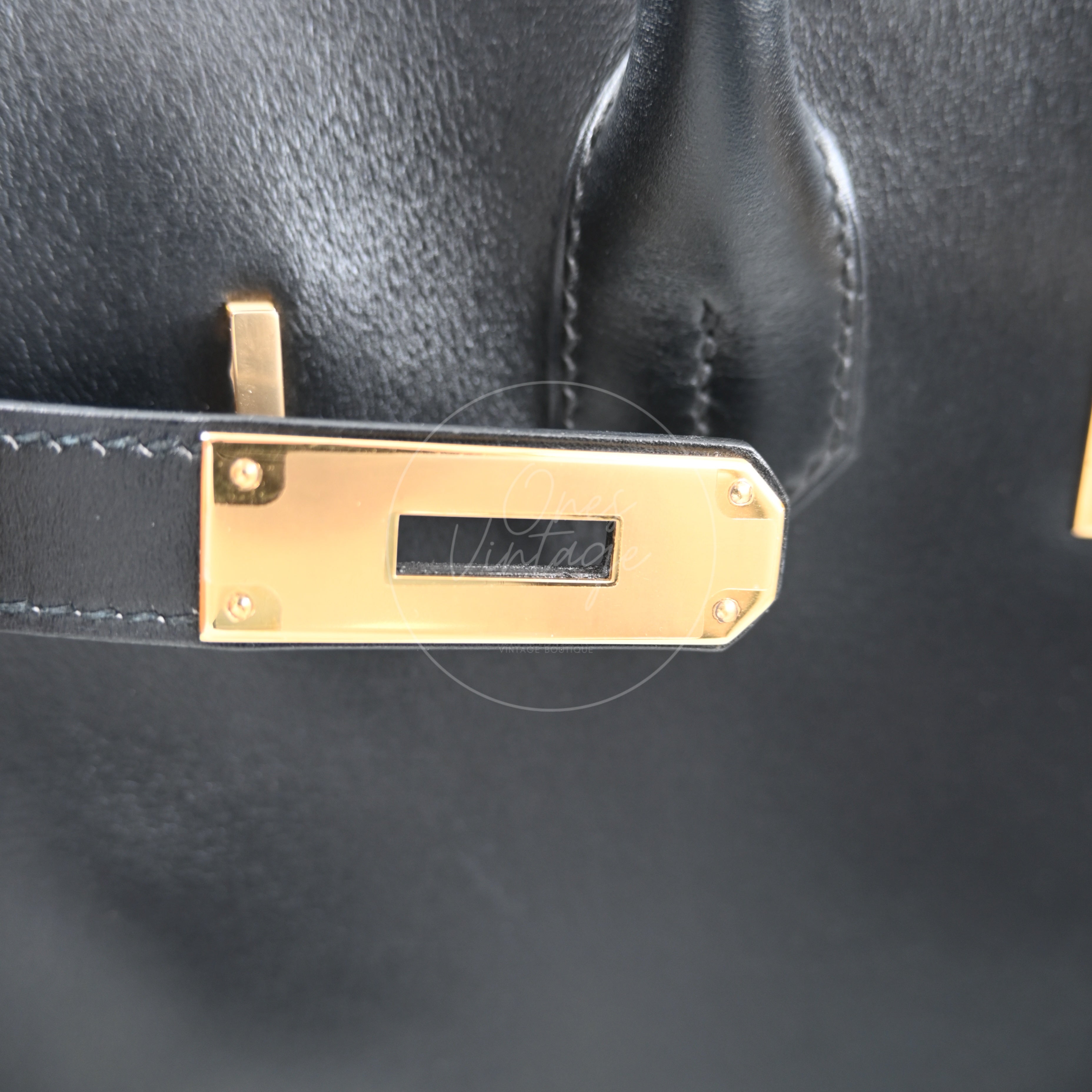 Hermes Birkin HAC 32 Box Calfskin GHW Black Square A