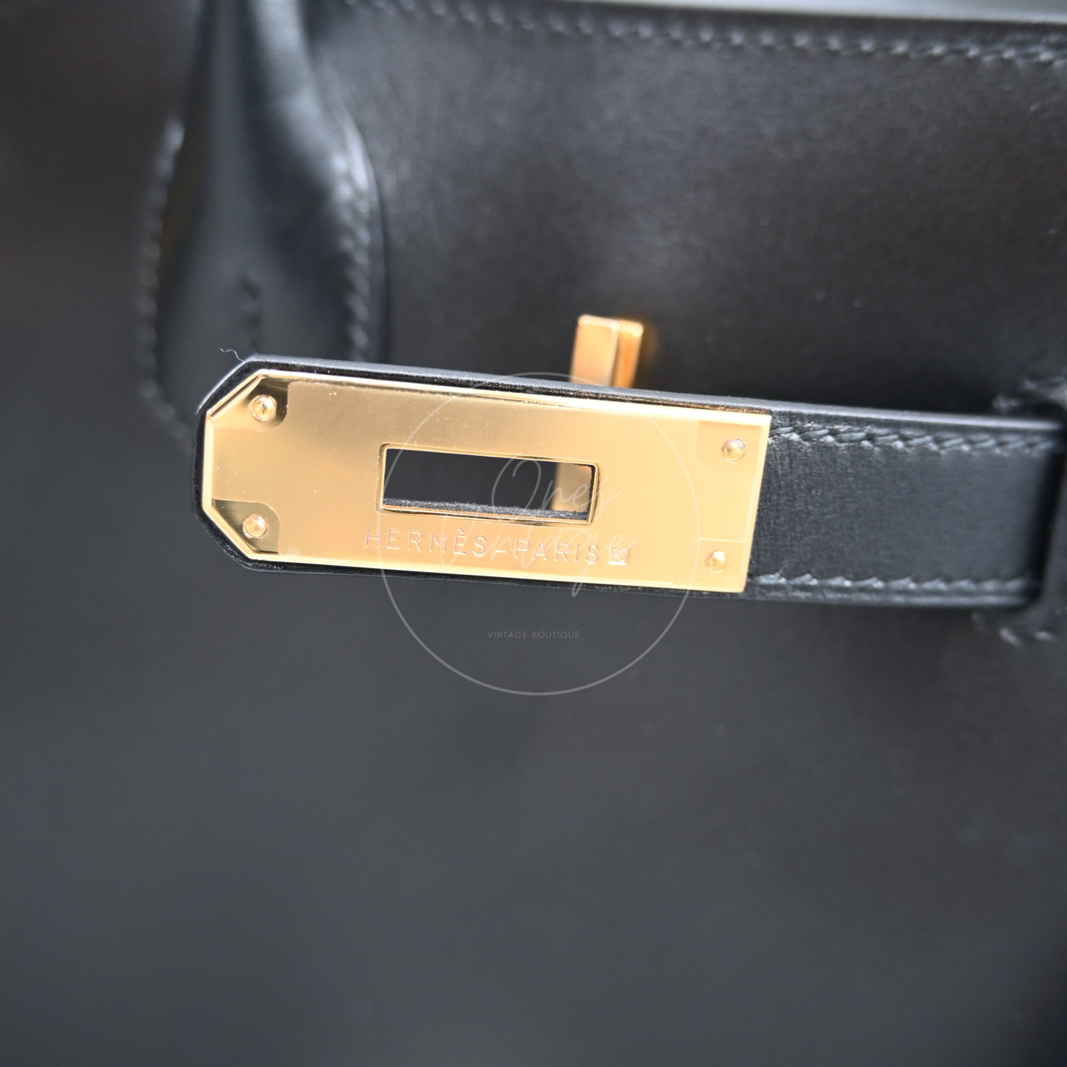 Hermes Birkin HAC 32 Box Calfskin GHW Black Square A