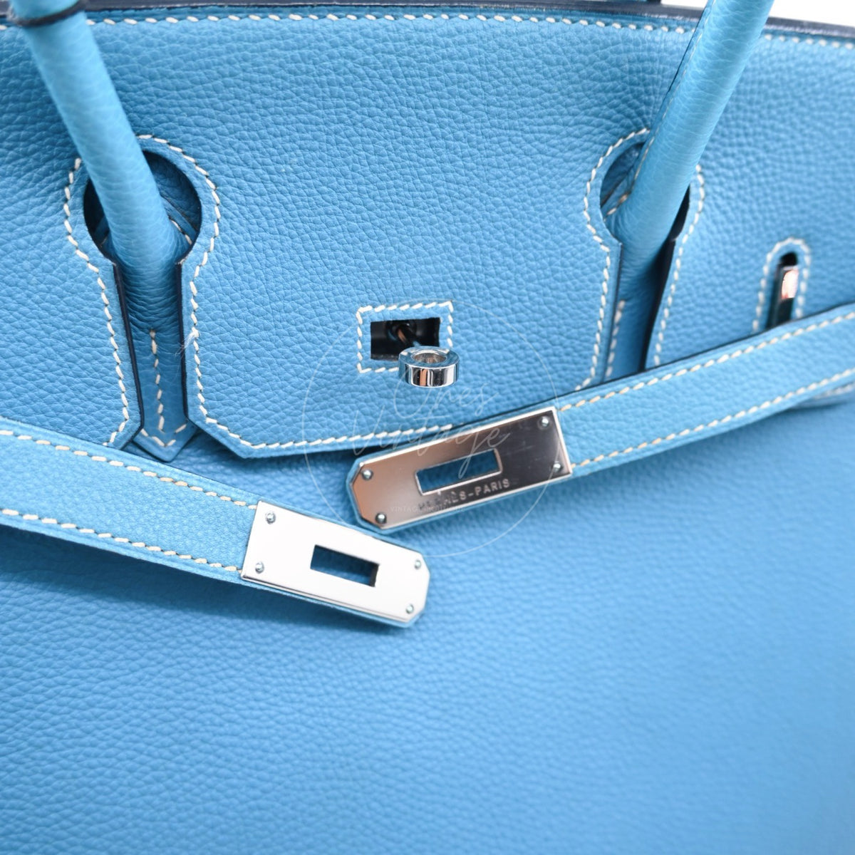 Hermes Birkin 30 Togo Denim Jean PHW Square I
