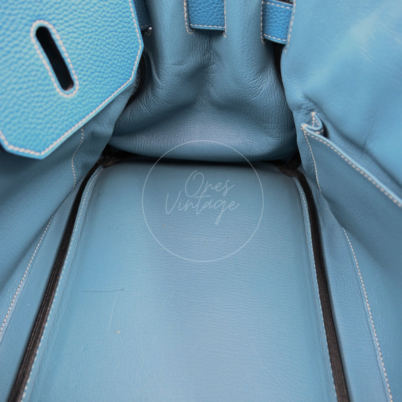 [Pre-owned] Hermes Birkin Shoulder Denim Jean Blue Handbag