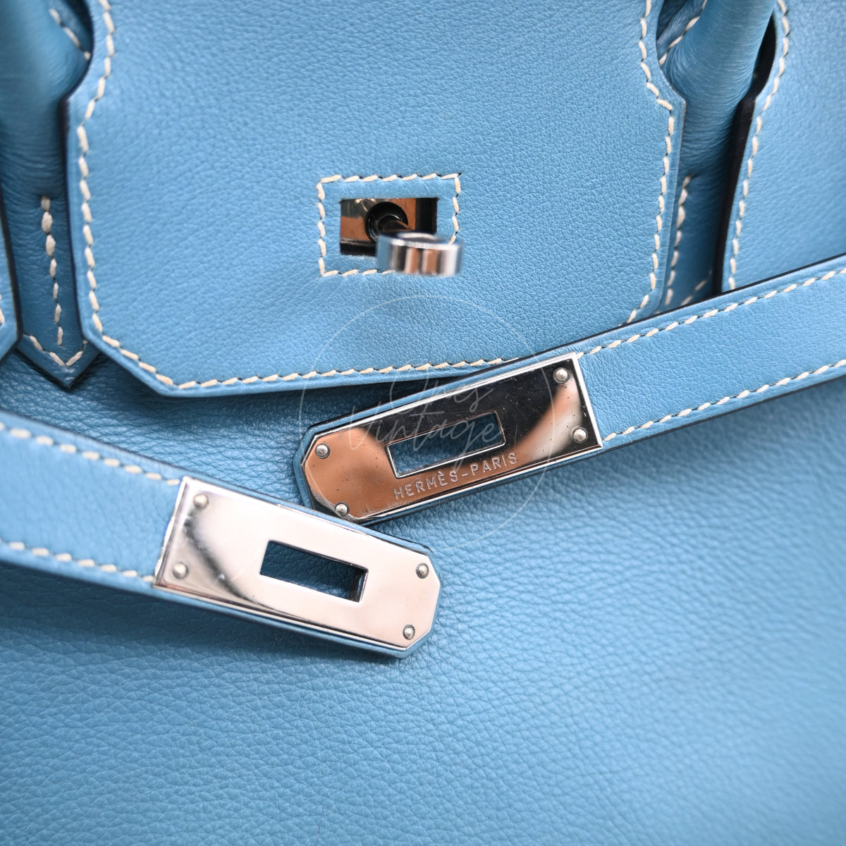 Hermes Birkin 30 PHW Blue Jean Togo Square K