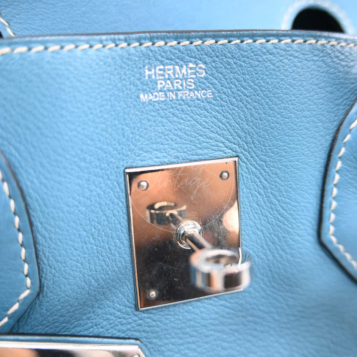 Hermes Birkin 30 PHW Blue Jean Togo Square K