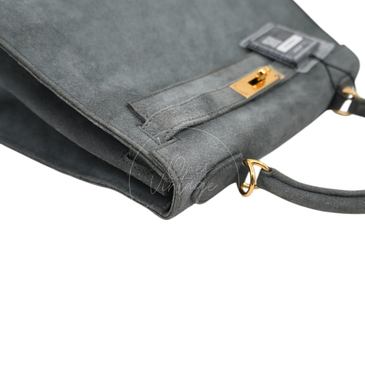 Hermes Kelly 28 Doblis Suede Gris GWH Square D
