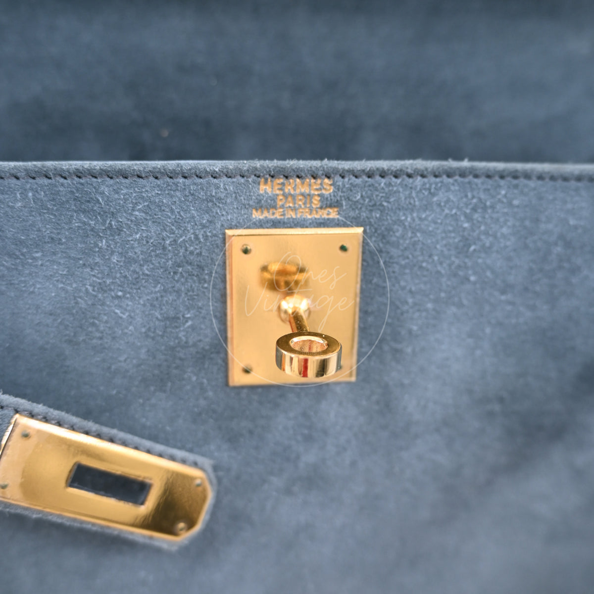 Hermes Kelly 28 Doblis Suede Gris GWH Square D