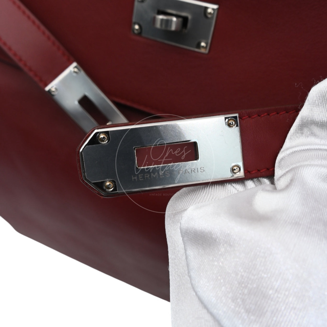 [Pre-owned] Hermes Kelly 50 Red PHW