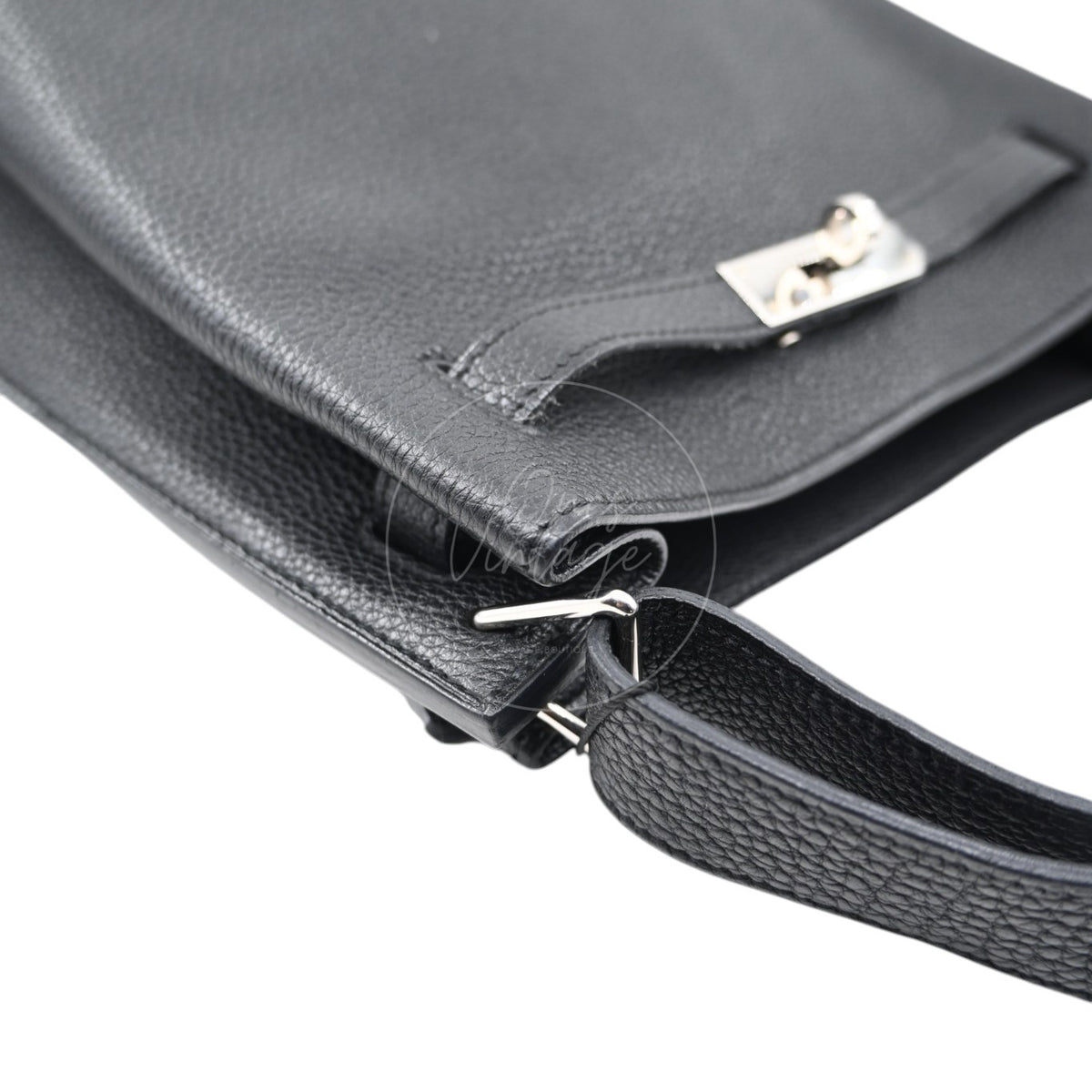 Hermes So Kelly 22 Black PHW Square L