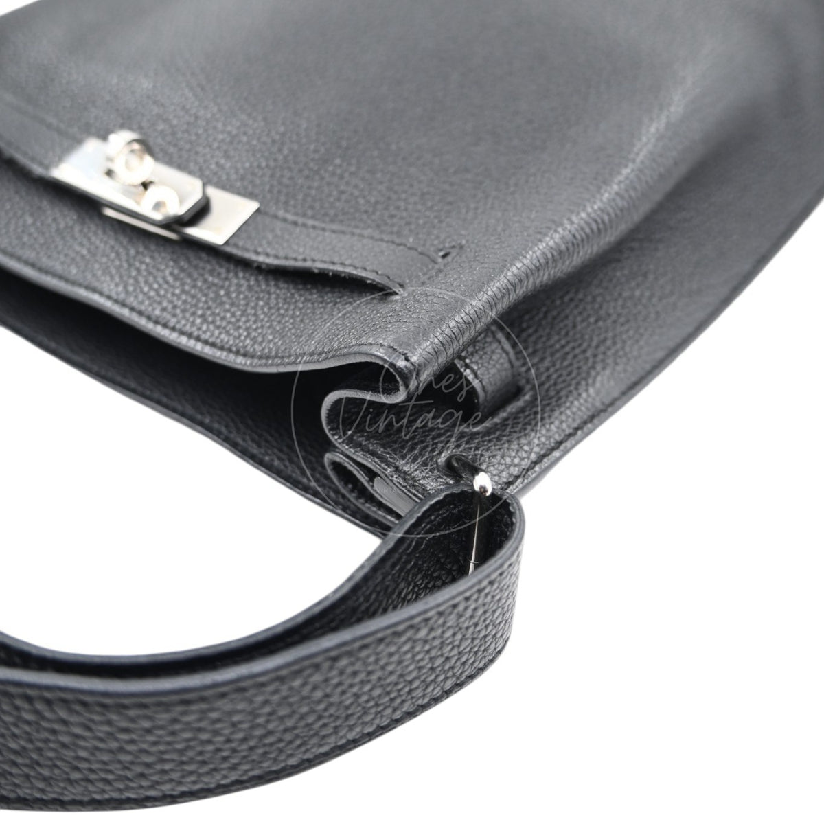 Hermes So Kelly 22 Black PHW Square L