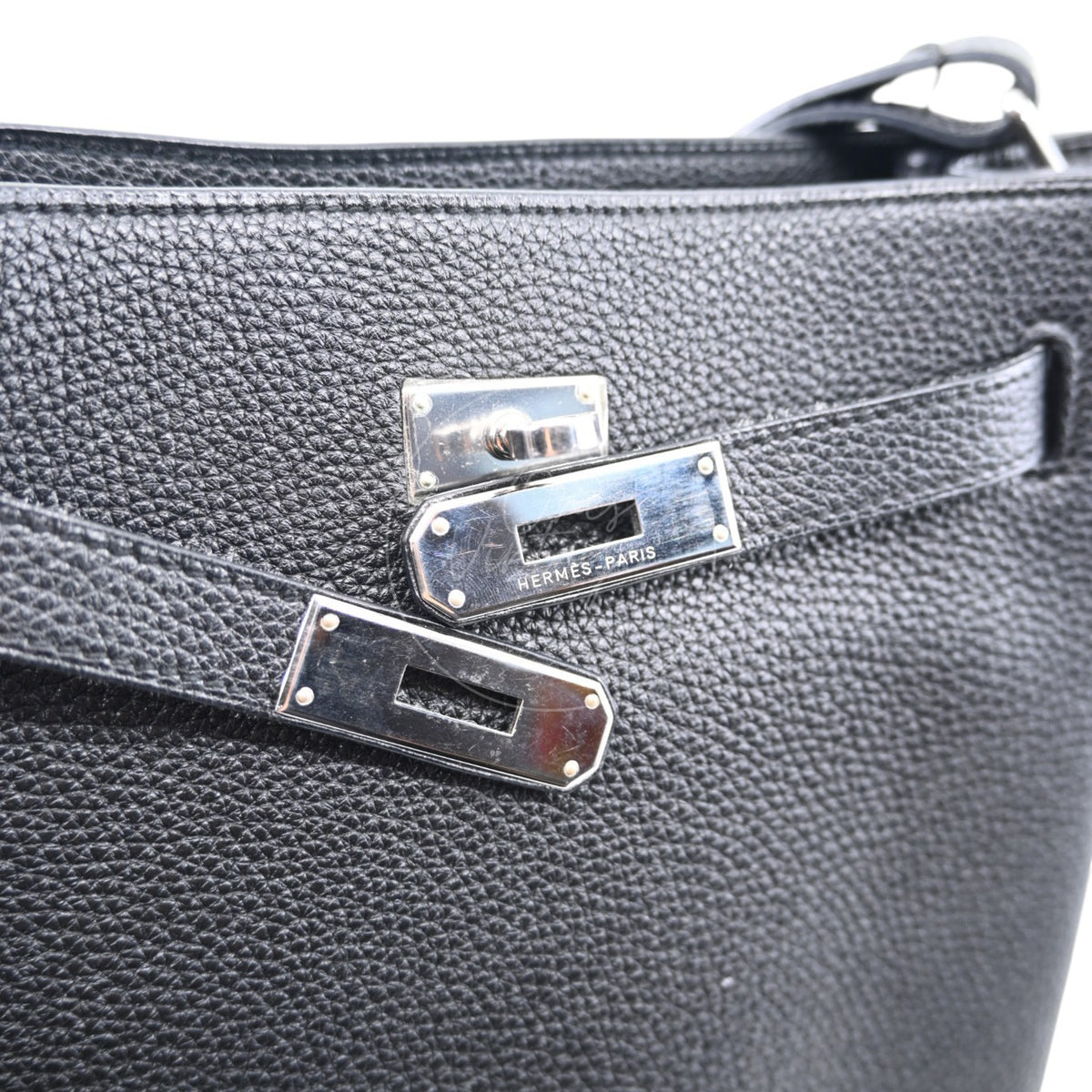 Hermes So Kelly 22 Black PHW Square L