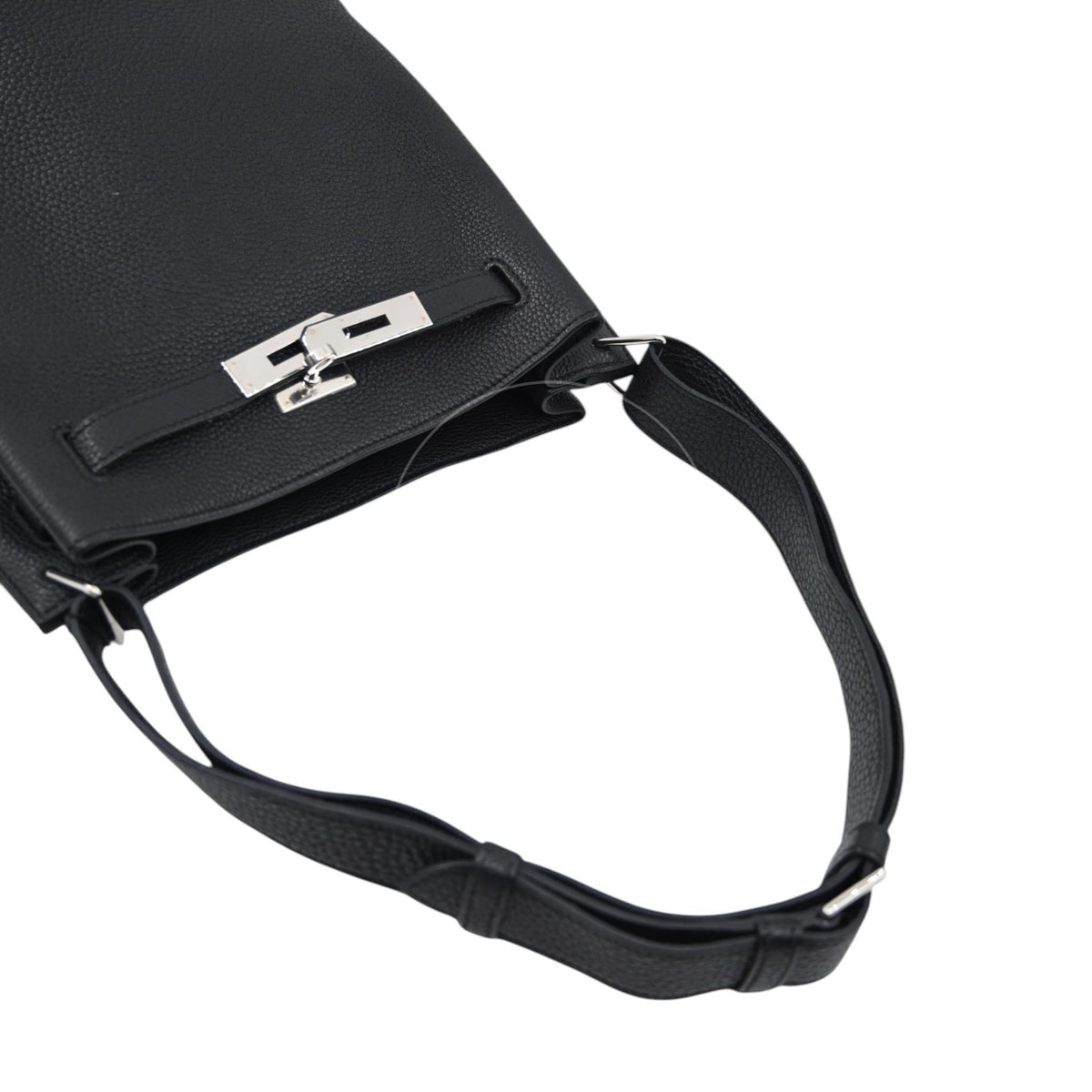 Hermes So Kelly 22 Black PHW Square L