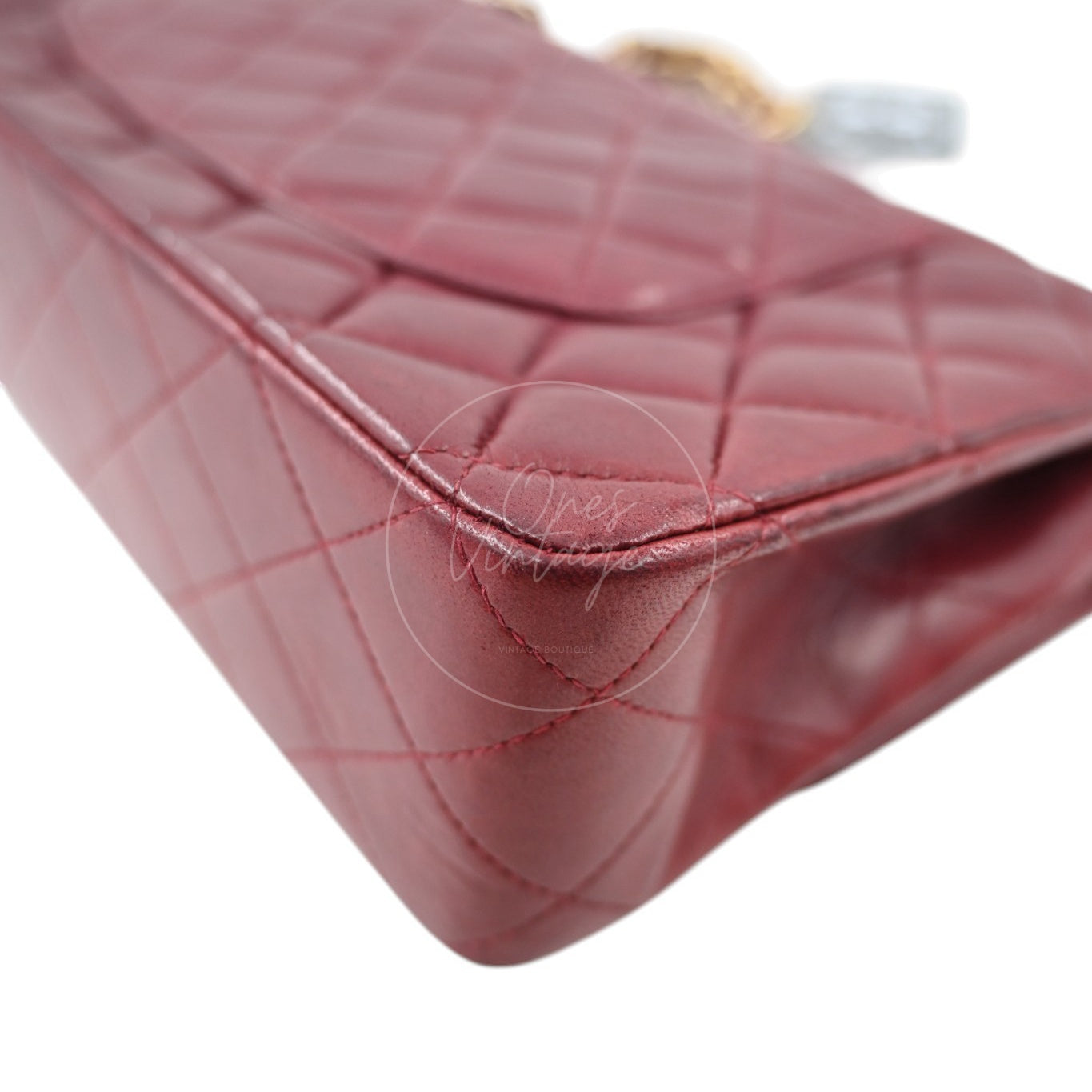 Chanel Medium Classic Double Flap Bag Lambskin Dark Red GHW Series 7