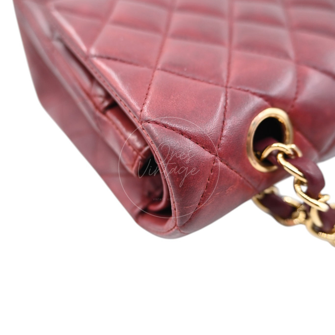 Chanel Medium Classic Double Flap Bag Lambskin Dark Red GHW Series 7