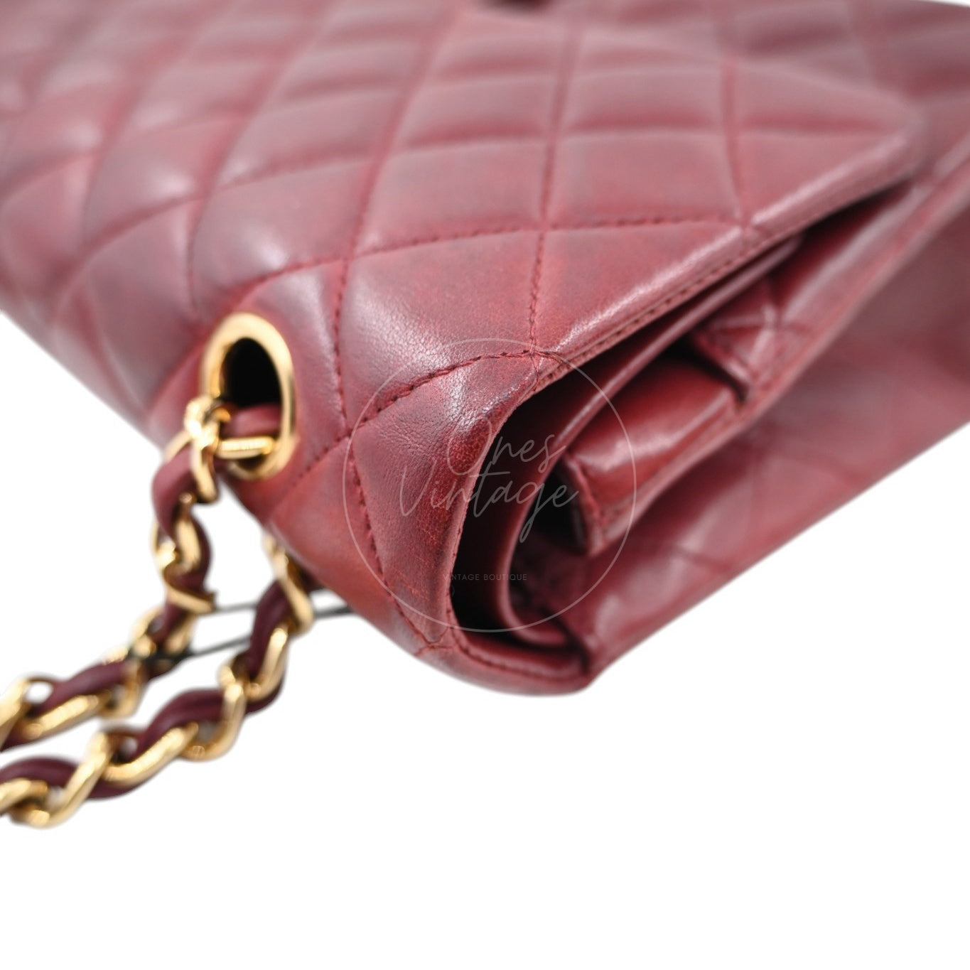 Chanel Medium Classic Double Flap Bag Lambskin Dark Red GHW Series 7