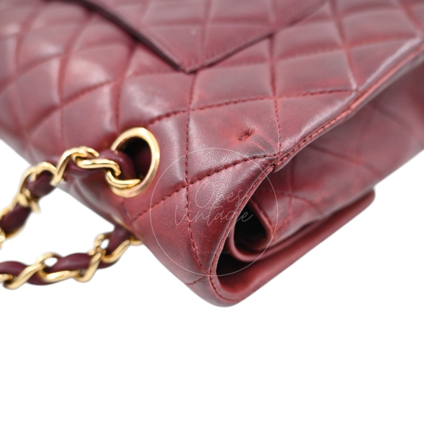 Chanel Medium Classic Double Flap Bag Lambskin Dark Red GHW Series 7