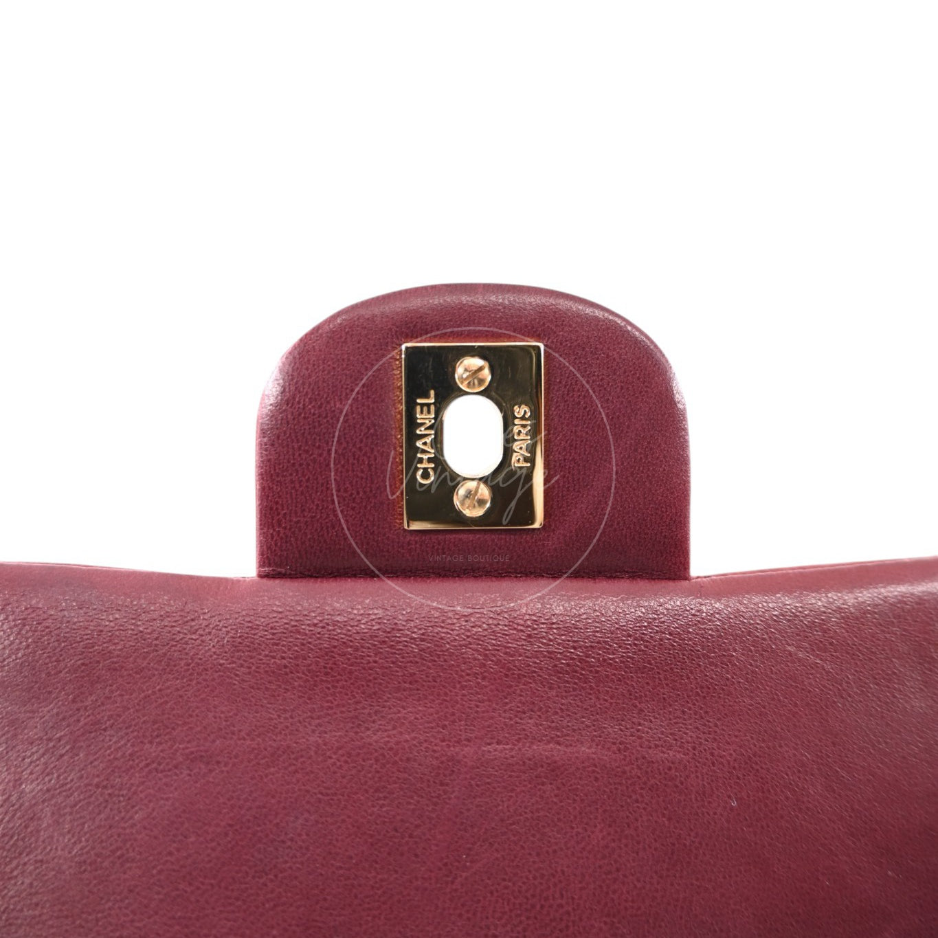 Chanel Medium Classic Double Flap Bag Lambskin Dark Red GHW Series 7