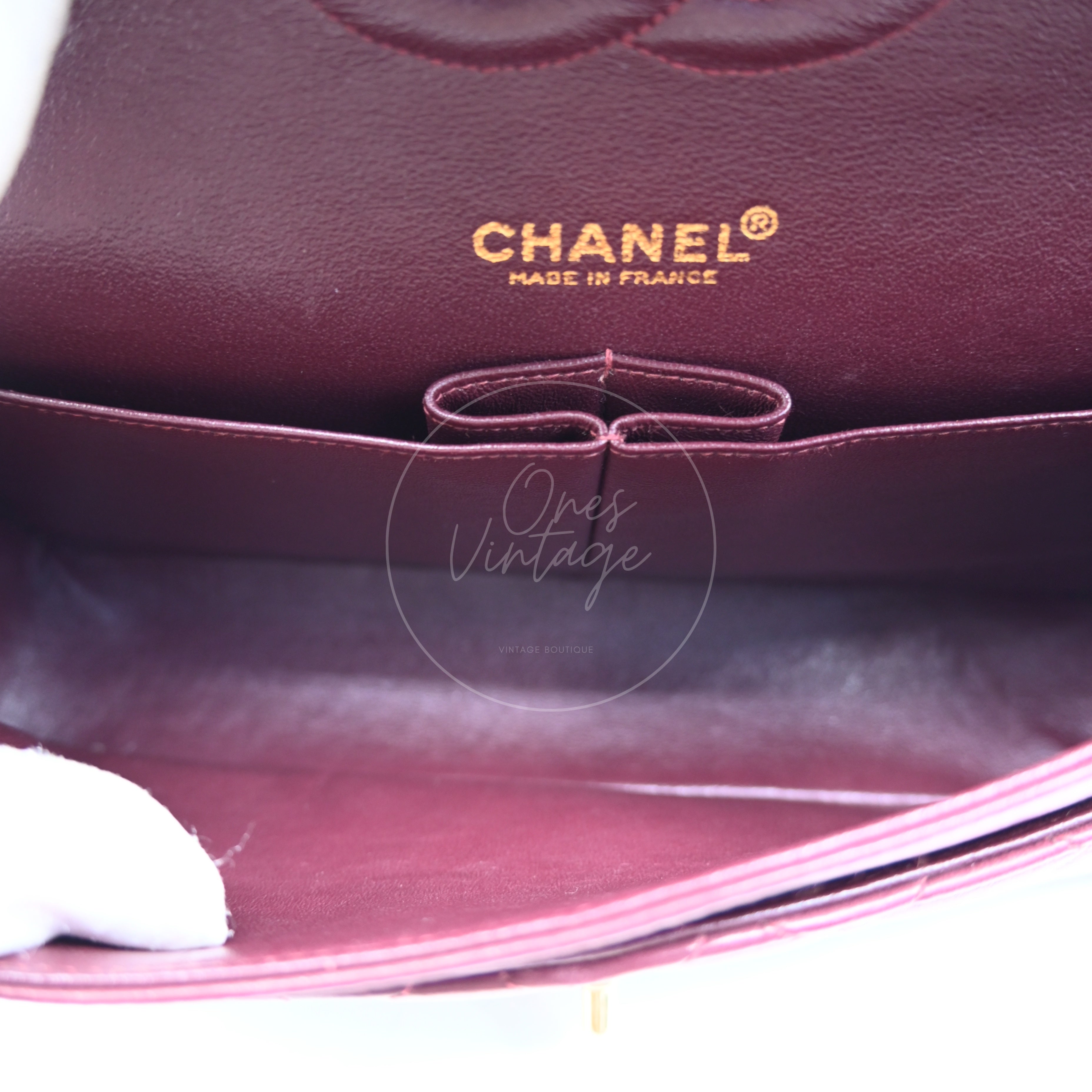 Chanel Medium Classic Double Flap Bag Lambskin Dark Red GHW Series 7