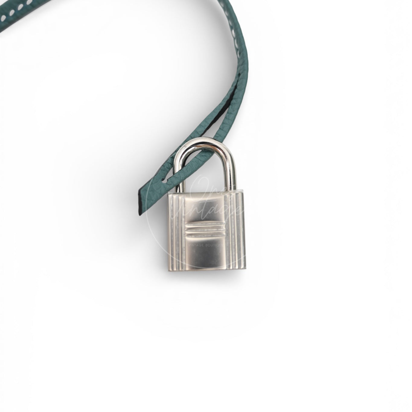 [Pre-owned] Hermes Kelly Ghillies 32 Turquoise Doblis Suede Clemence Evercolor Tricolour PHW Bag