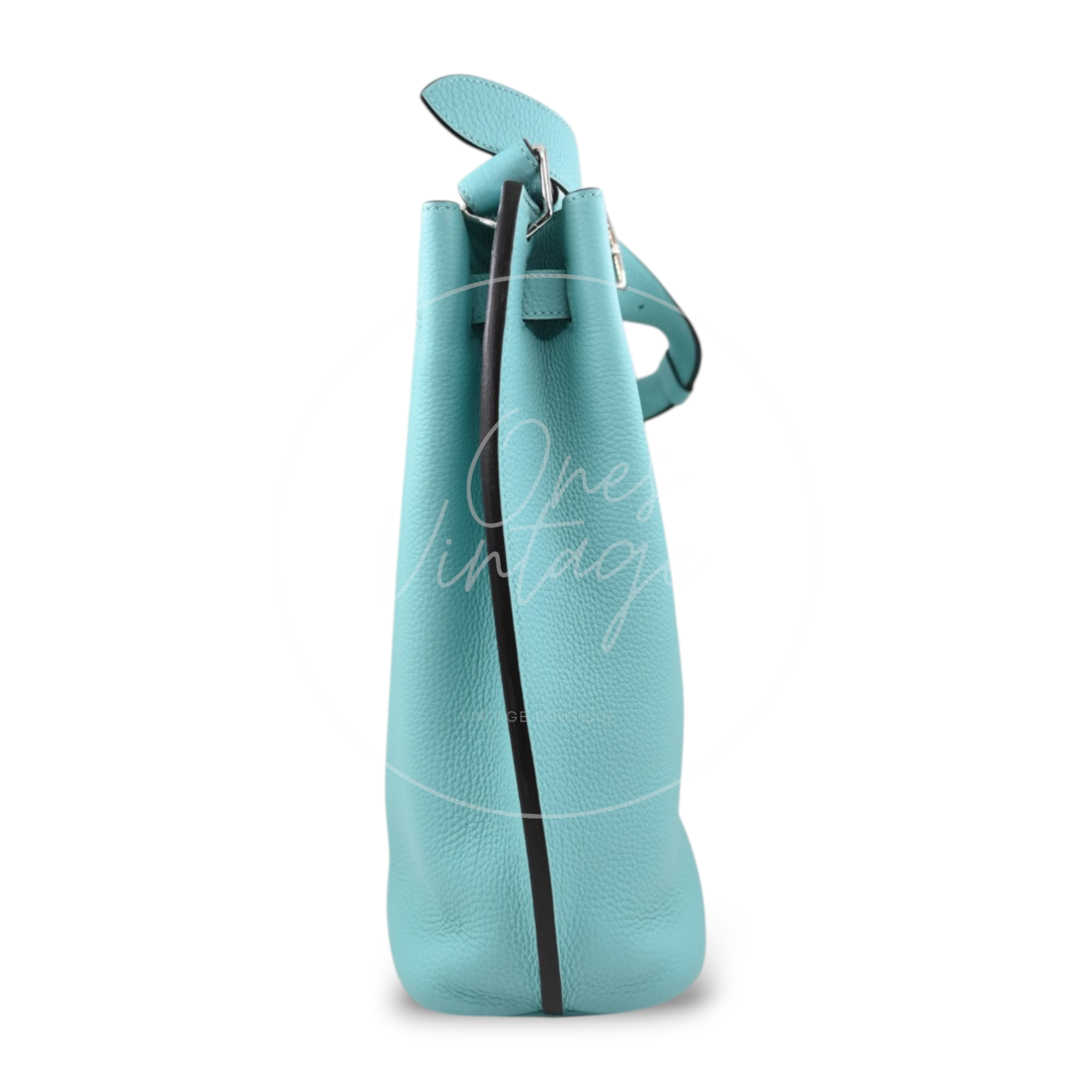 Hermes So Kelly 22 Togo Atoll Blue PHW Stamp T