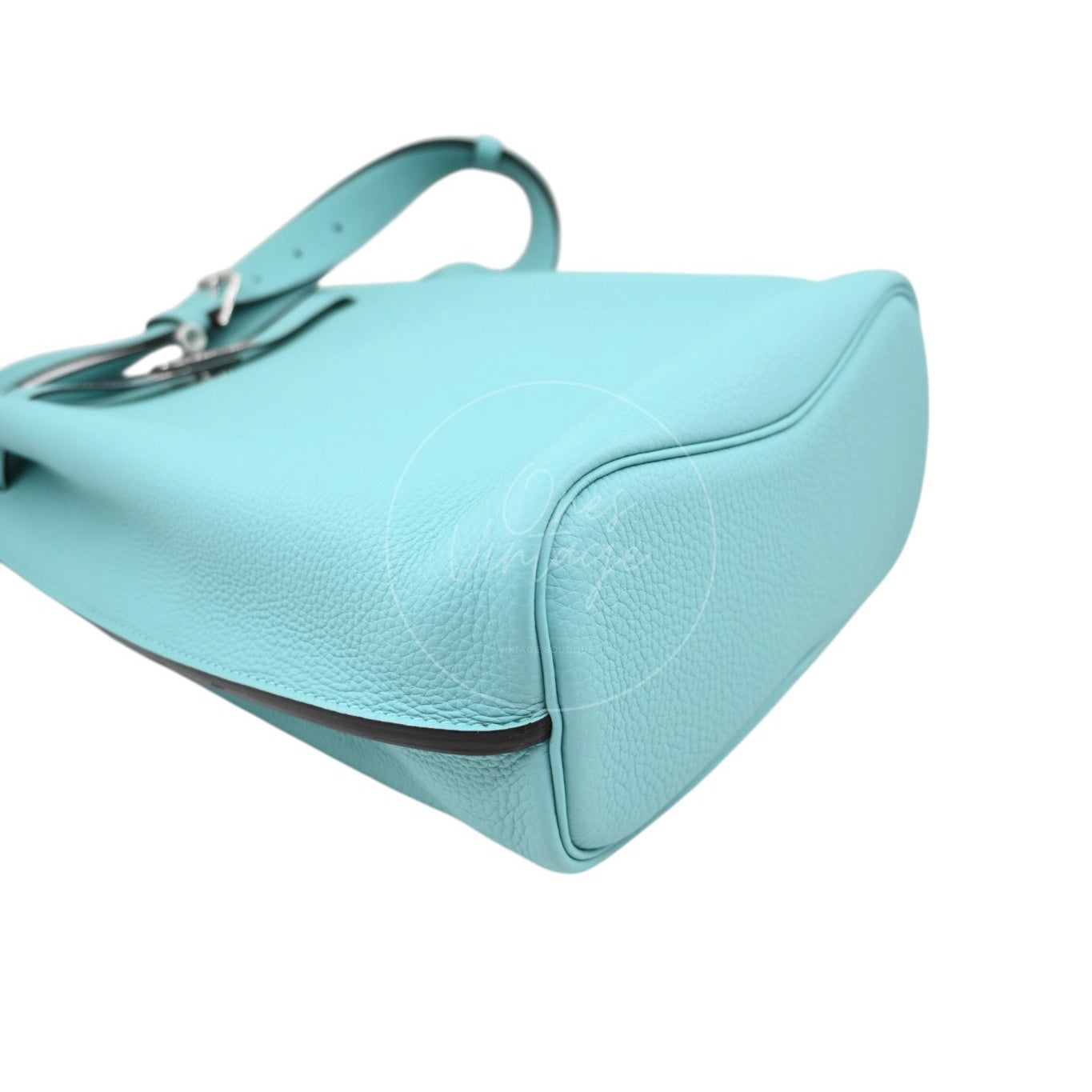 Hermes So Kelly 22 Togo Atoll Blue PHW Stamp T