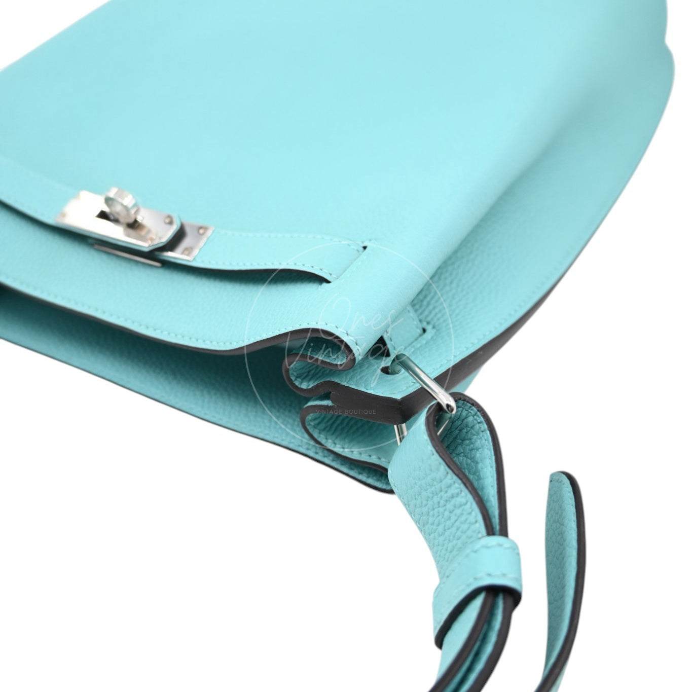 Hermes So Kelly 22 Togo Atoll Blue PHW Stamp T