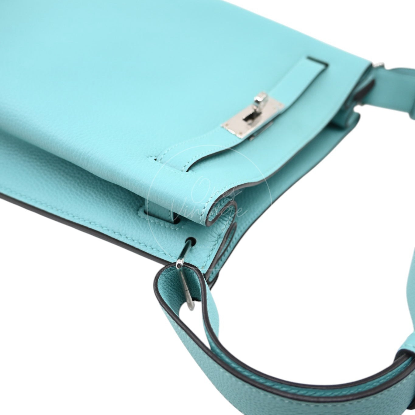 Hermes So Kelly 22 Togo Atoll Blue PHW Stamp T