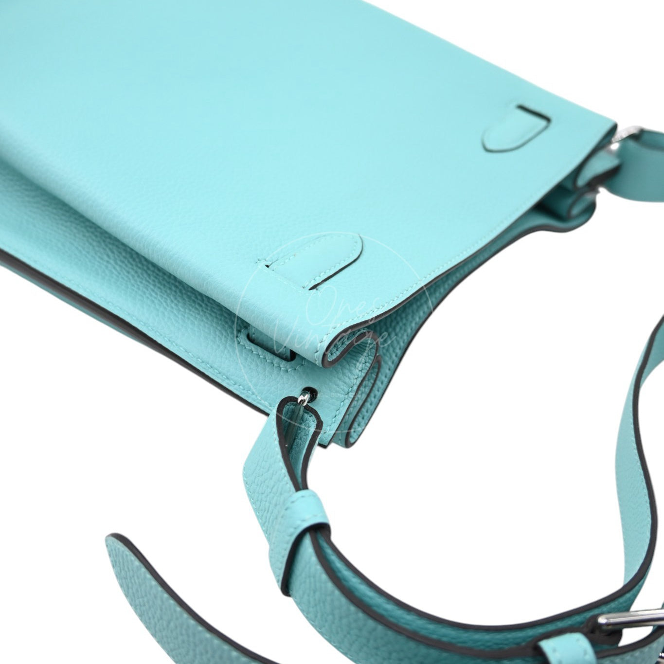 Hermes So Kelly 22 Togo Atoll Blue PHW Stamp T