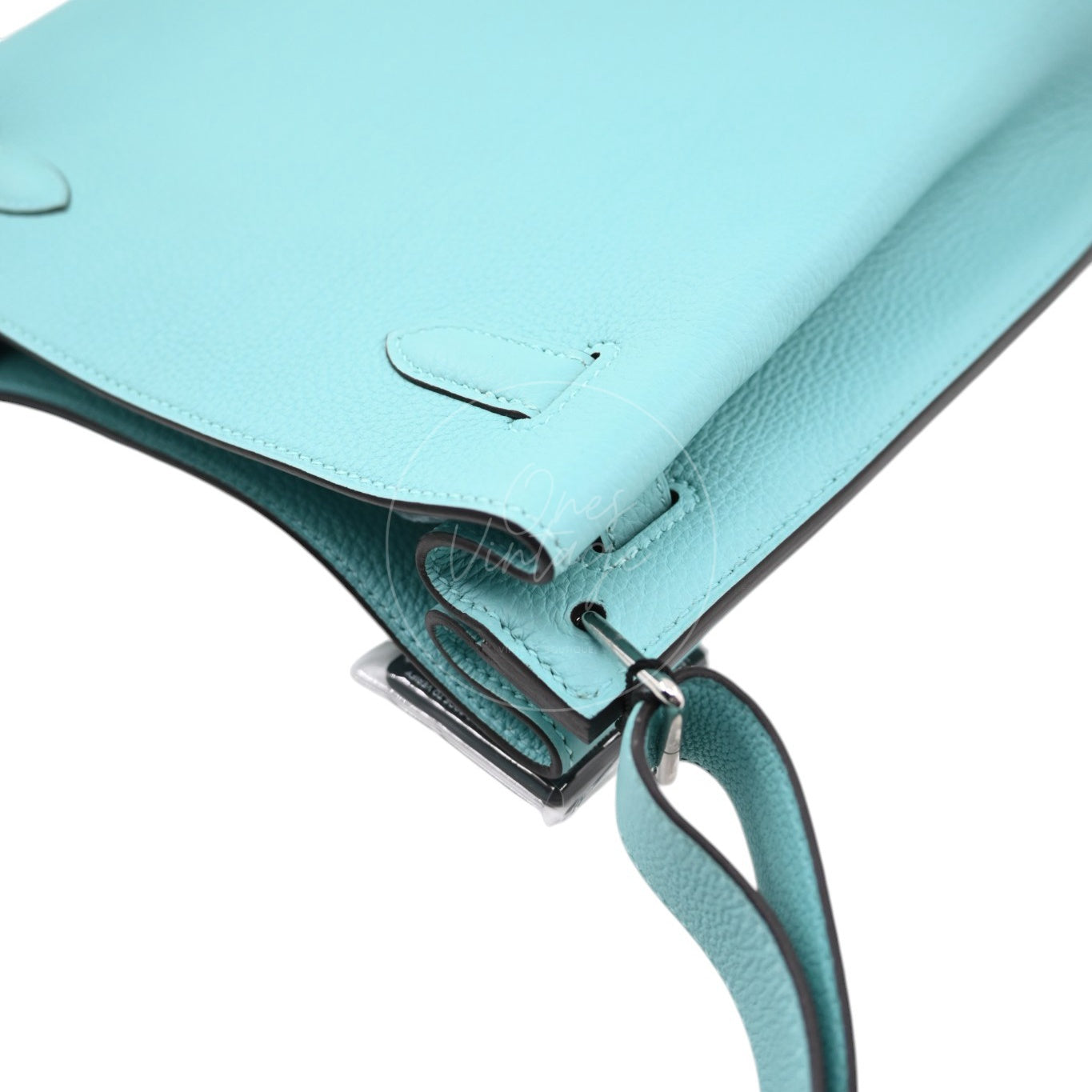 Hermes So Kelly 22 Togo Atoll Blue PHW Stamp T