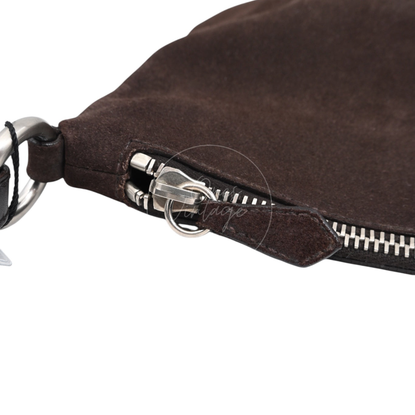 [Pre-owned] Prada Cleo Brown Suede Hobo Shoulder Bag