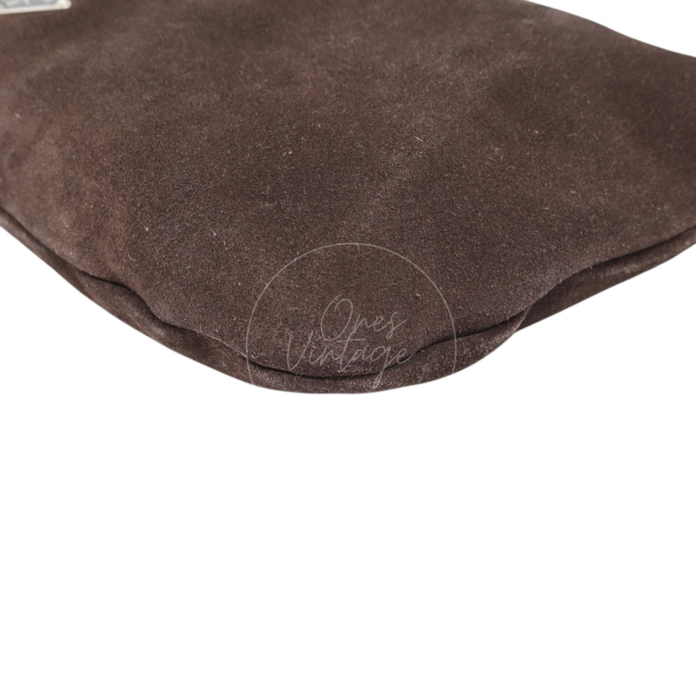 [Pre-owned] Prada Cleo Brown Suede Hobo Shoulder Bag