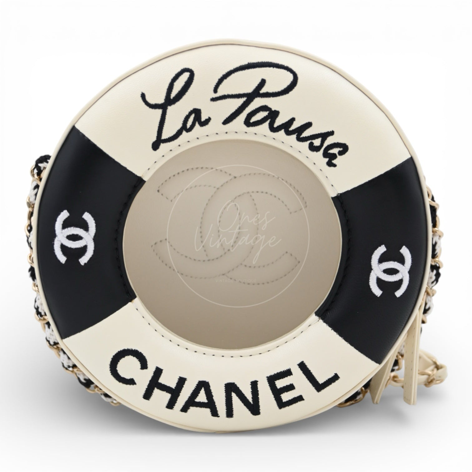 [Pre-owned] Chanel Coco Black Lifesaver Lambskin GHW Bag