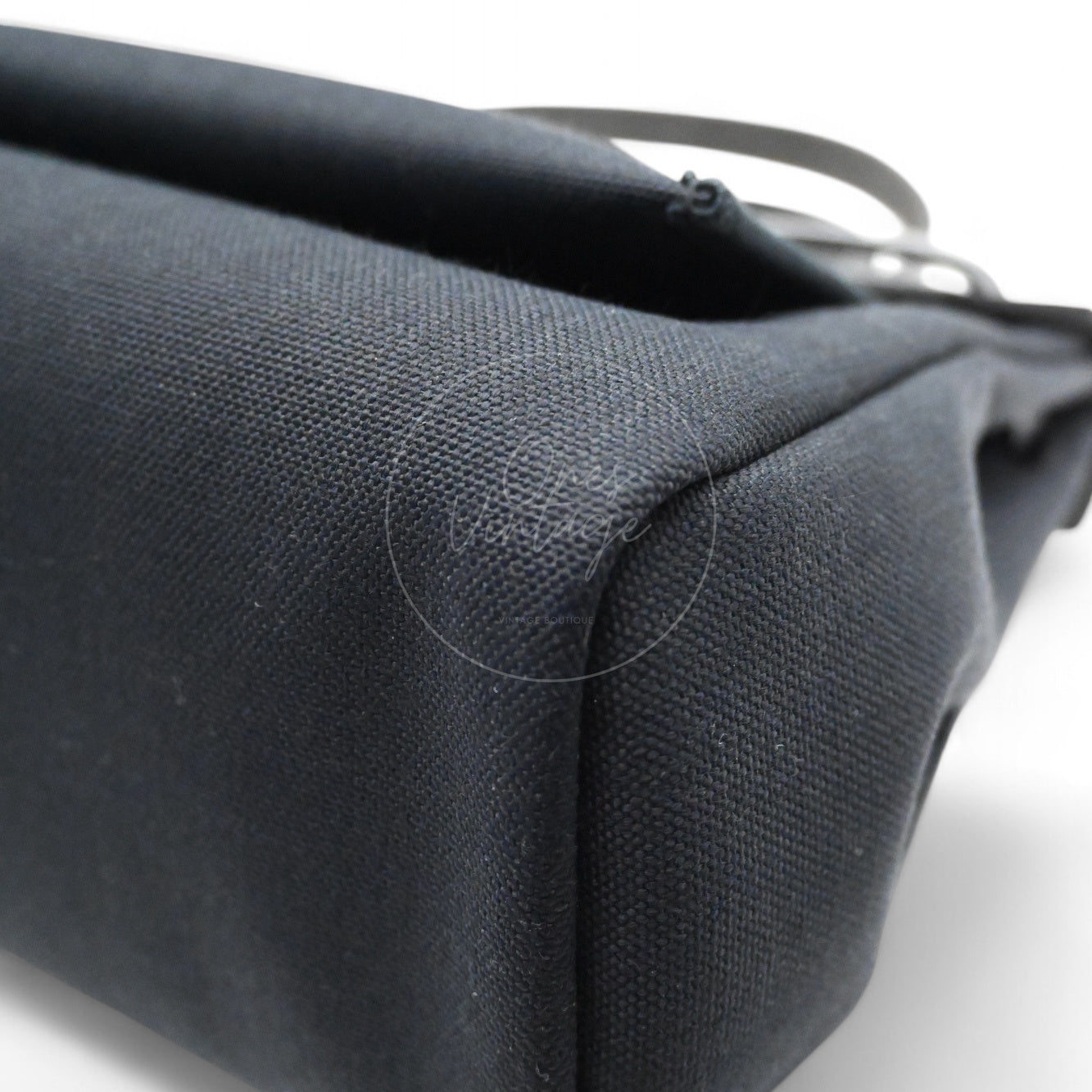 [Pre-owned] Hermes Herbag Zip 31 Black Canvas Swift GHW