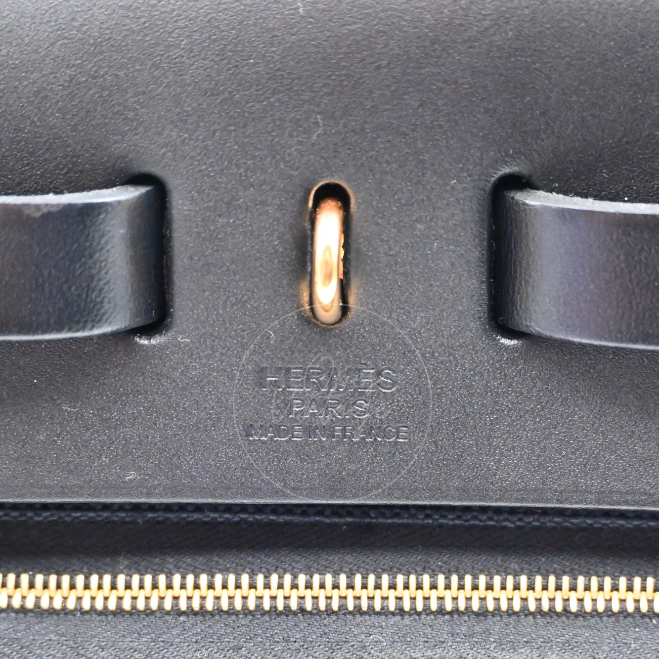 [Pre-owned] Hermes Herbag Zip 31 Black Canvas Swift GHW