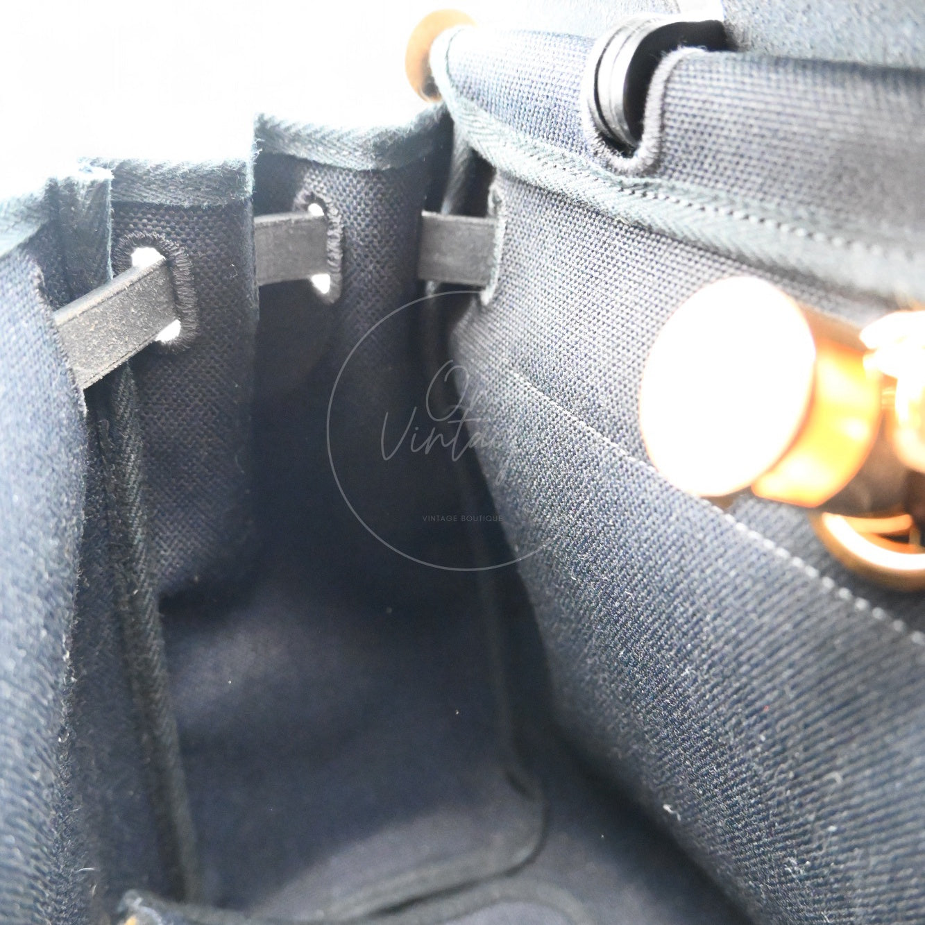 [Pre-owned] Hermes Herbag Zip 31 Black Canvas Swift GHW
