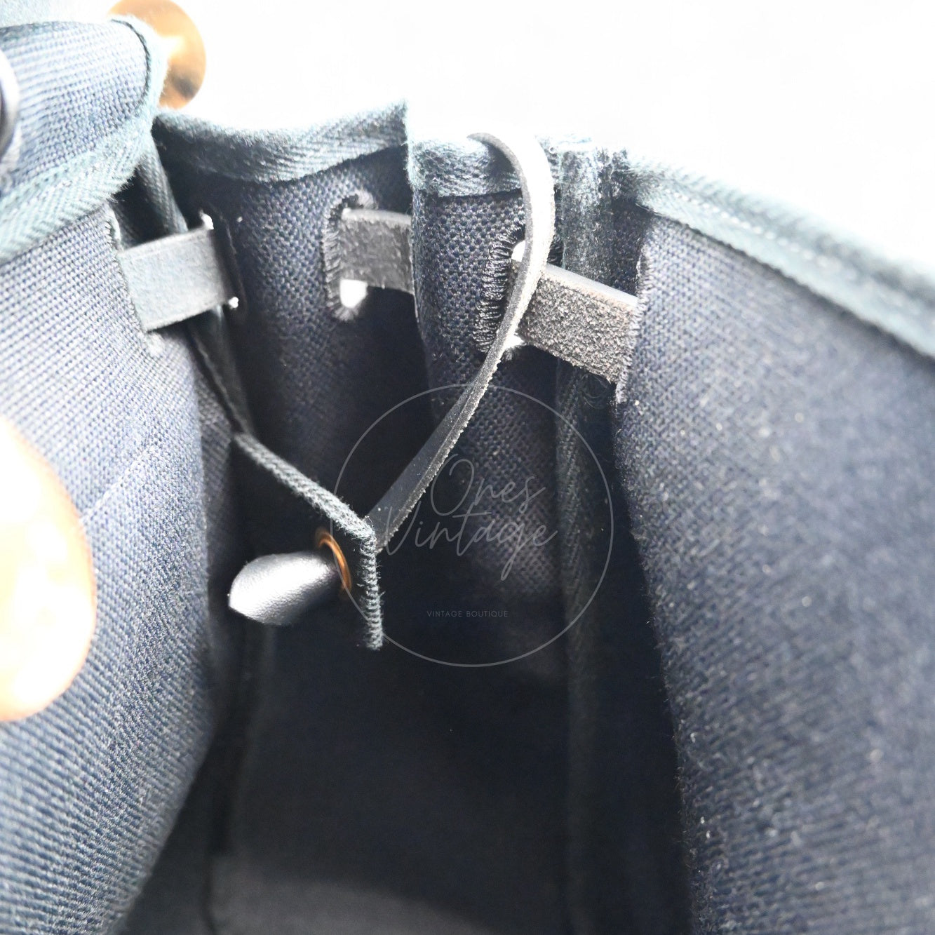 [Pre-owned] Hermes Herbag Zip 31 Black Canvas Swift GHW