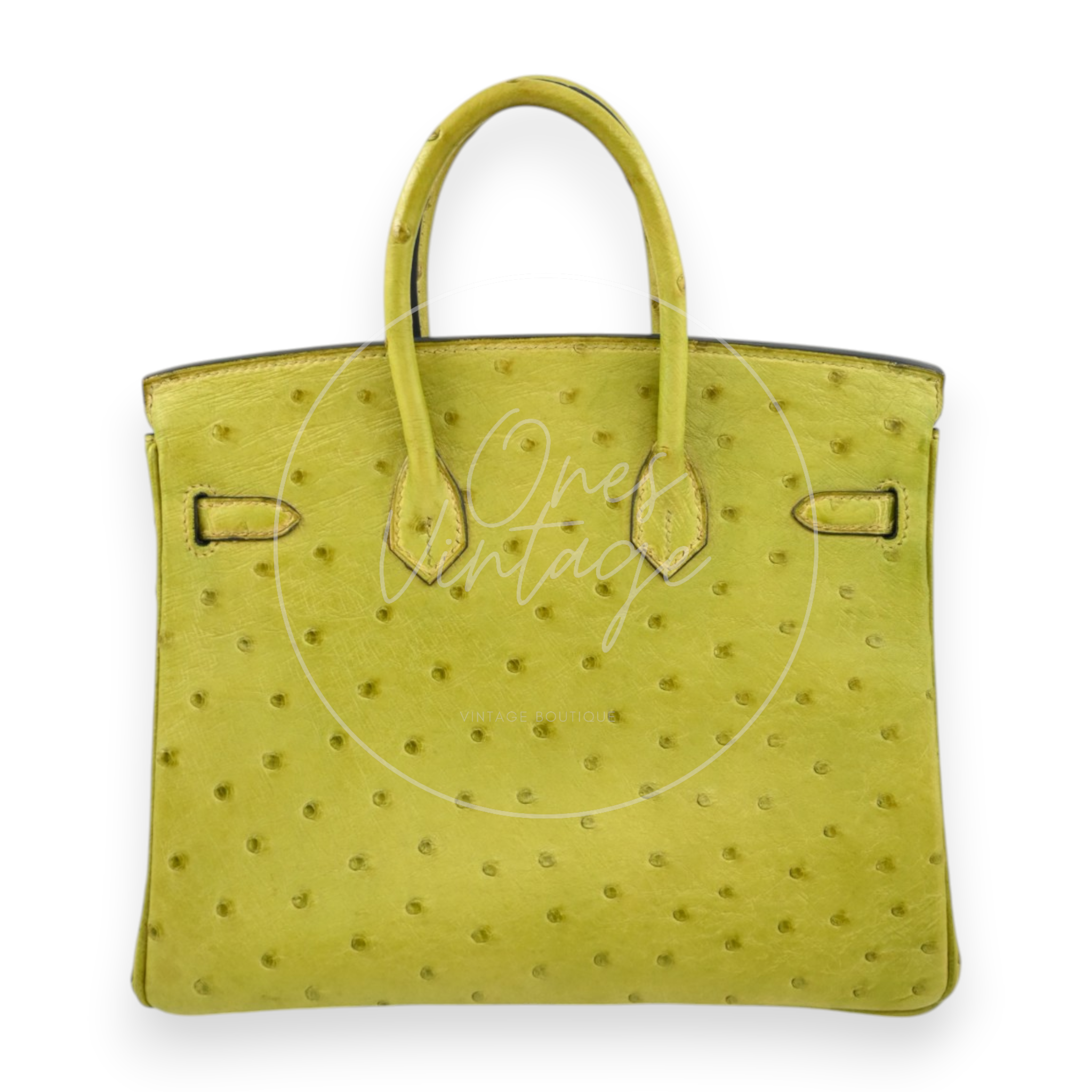Hermes Birkin 25 Ostrich PHW Green Square J