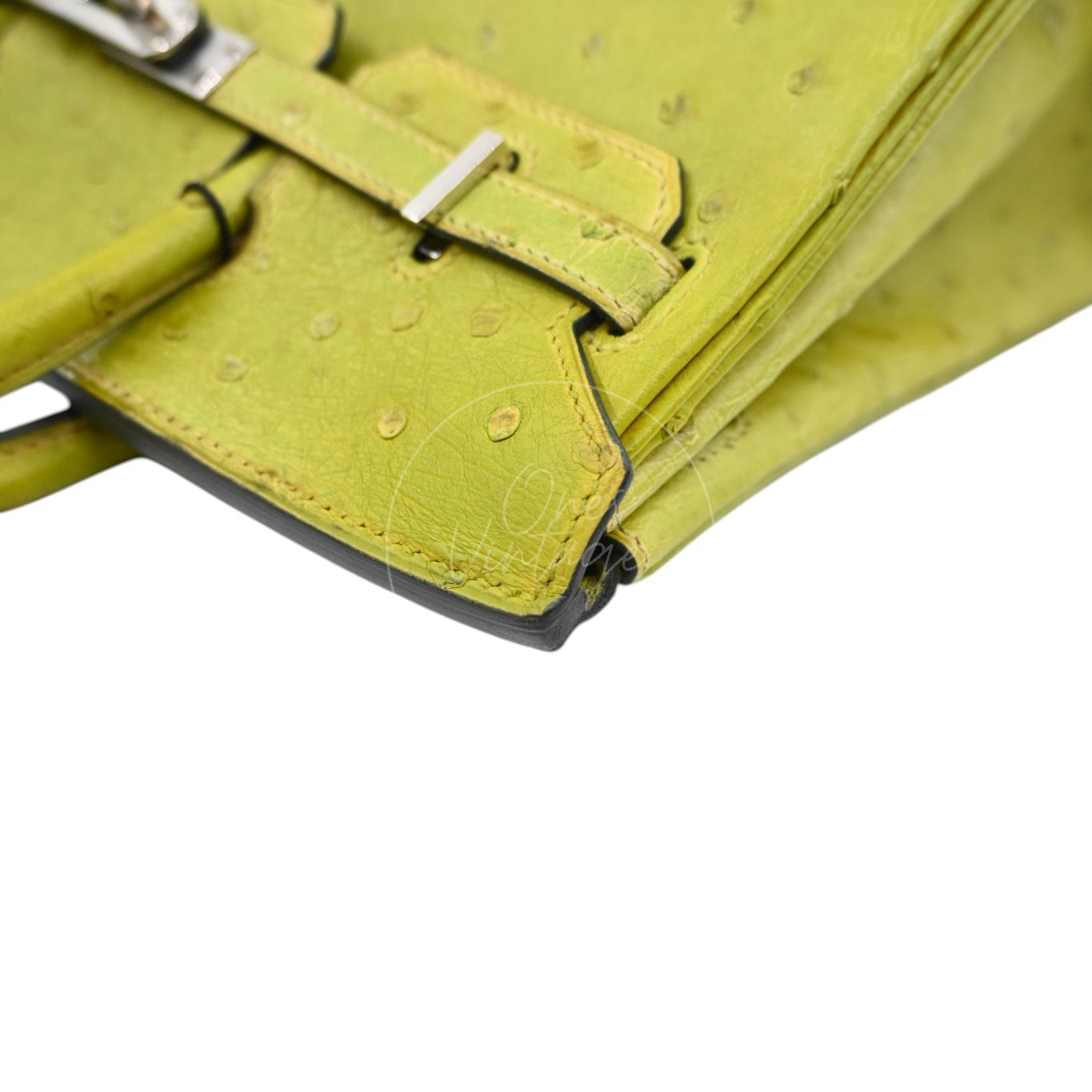 Hermes Birkin 25 Ostrich PHW Green Square J