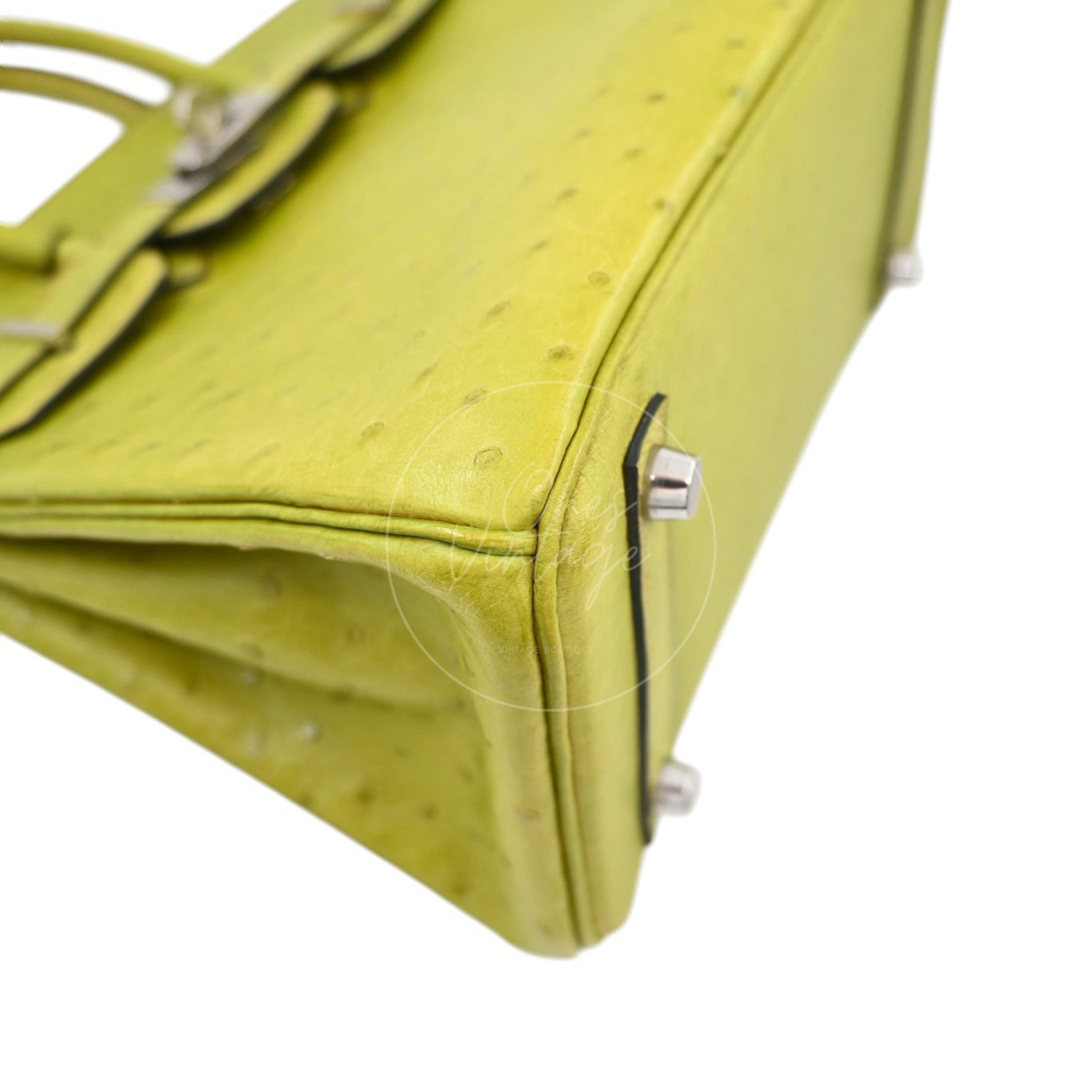 Hermes Birkin 25 Ostrich PHW Green Square J
