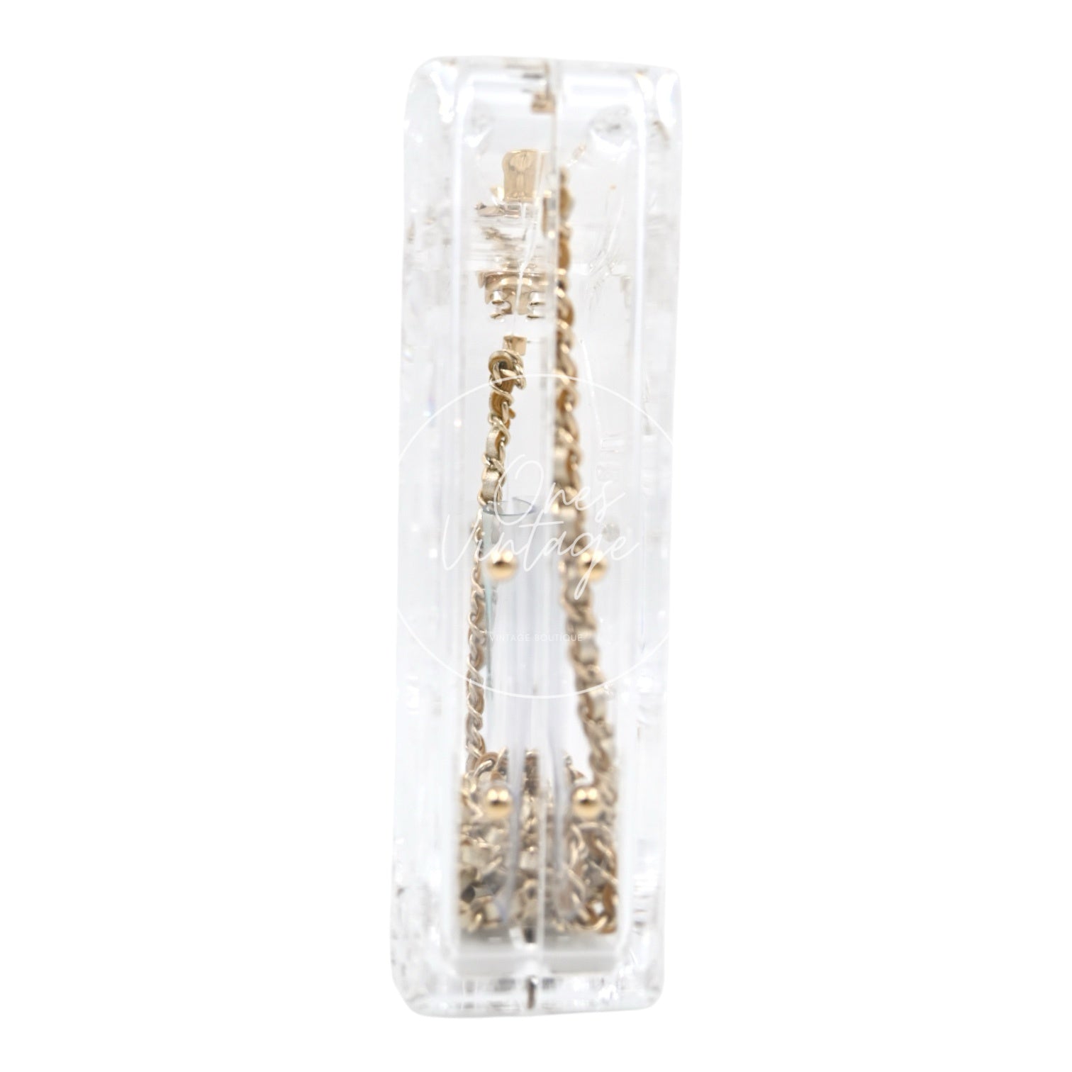 [Pre-owned] Chanel Gasoline Transparent Evening Clutch Bag