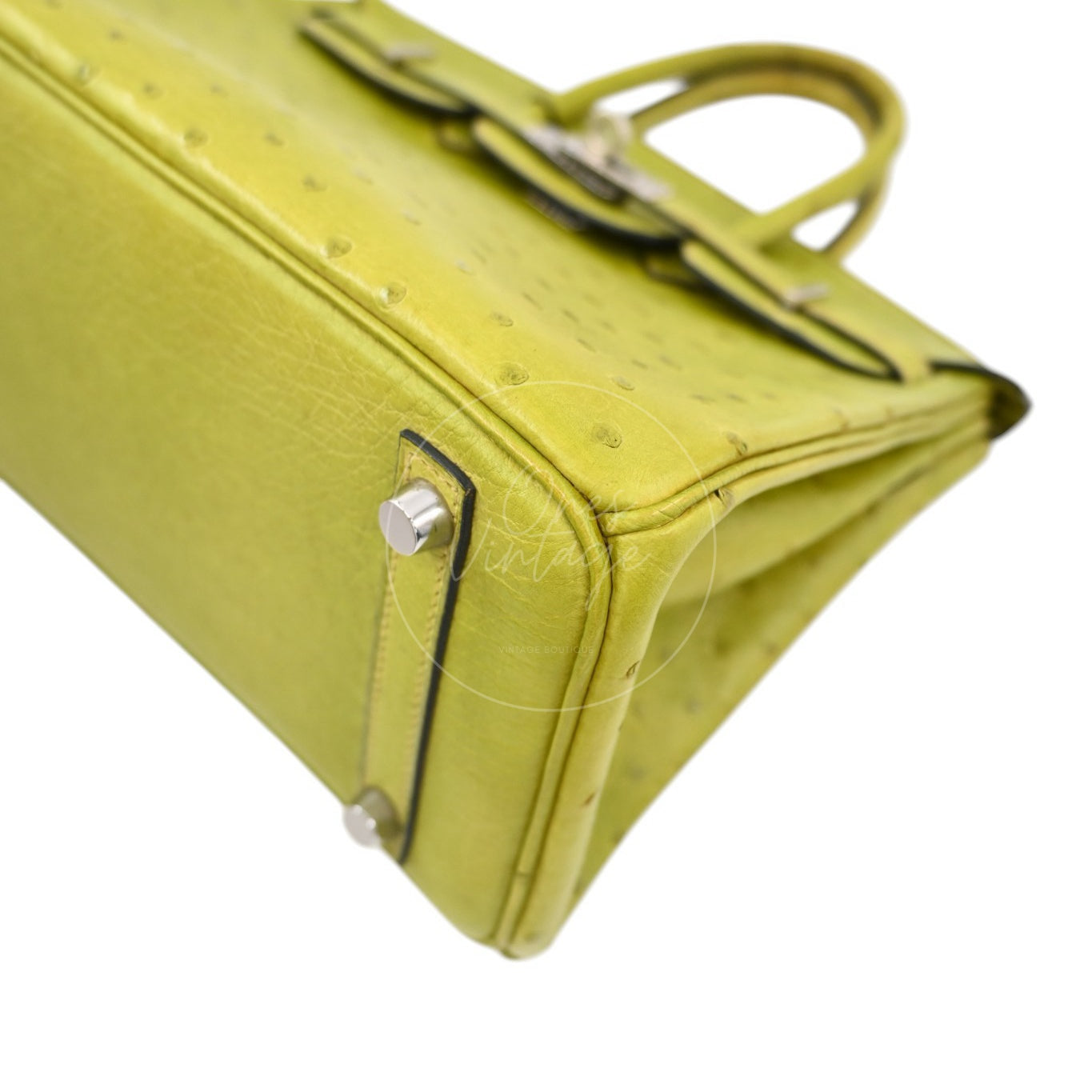 Hermes Birkin 25 Ostrich PHW Green Square J