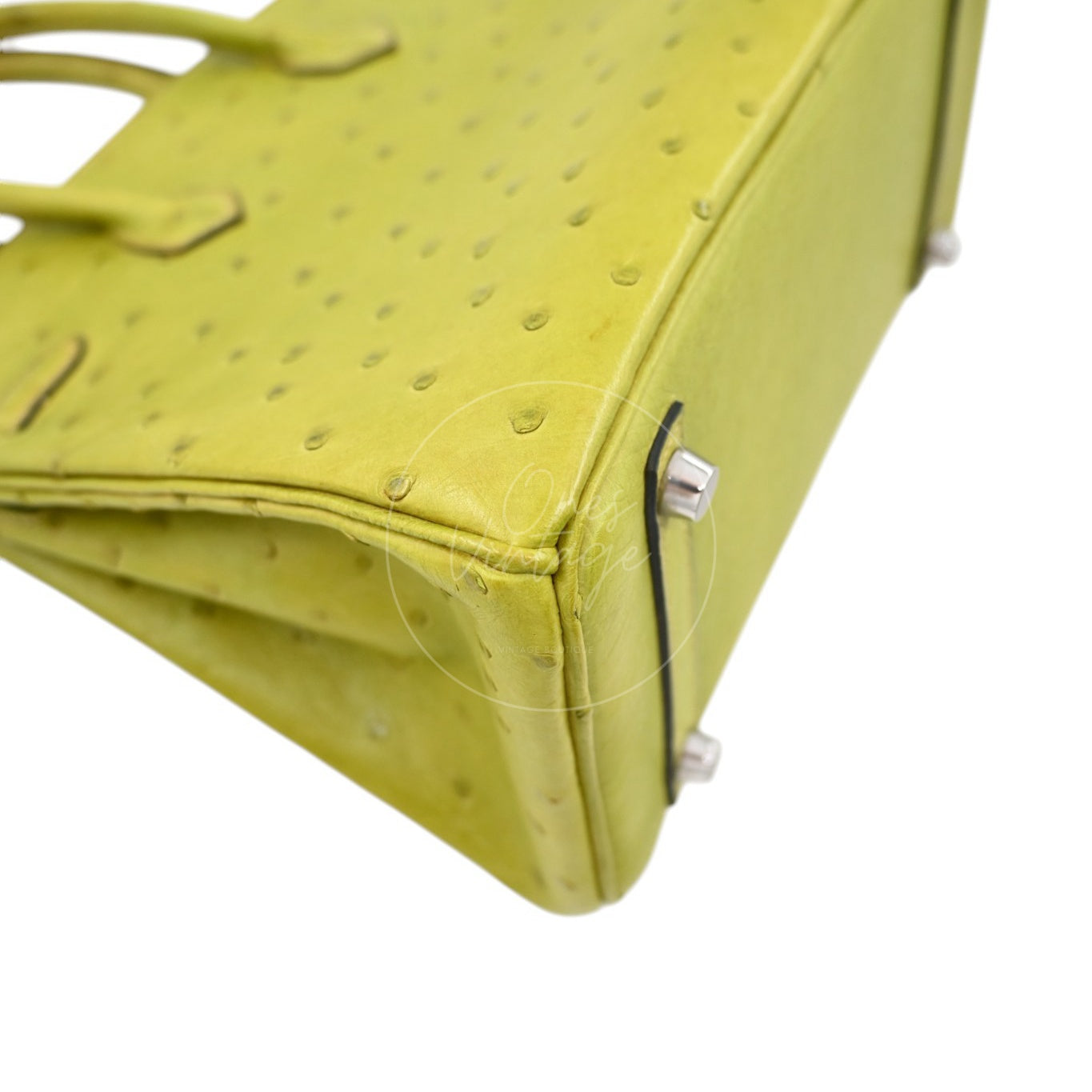 Hermes Birkin 25 Ostrich PHW Green Square J