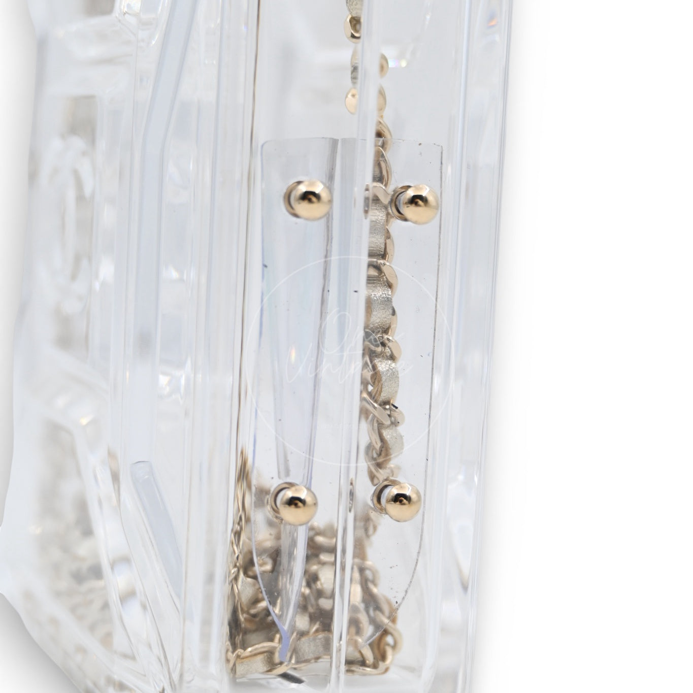 [Pre-owned] Chanel Gasoline Transparent Evening Clutch Bag