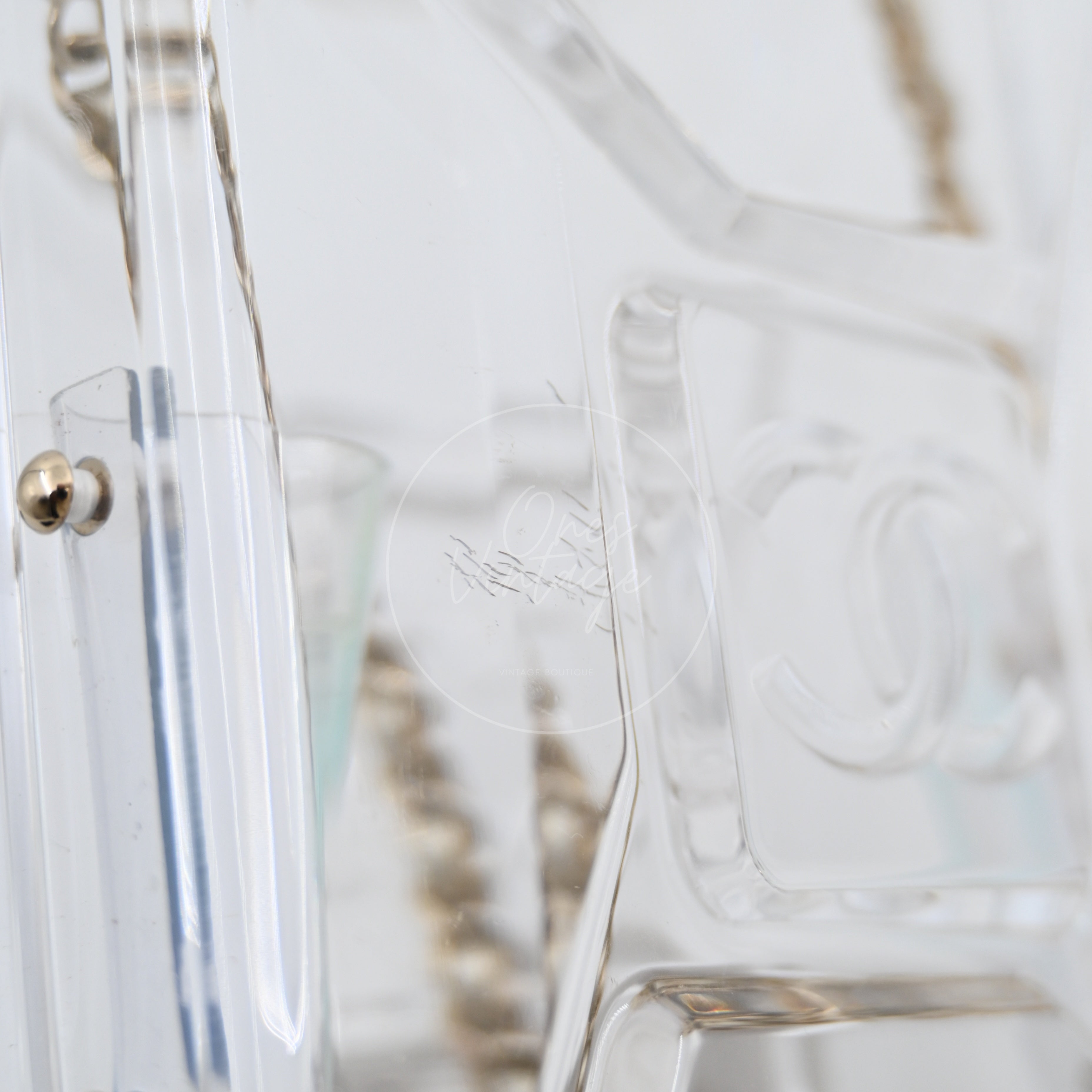 [Pre-owned] Chanel Gasoline Transparent Evening Clutch Bag