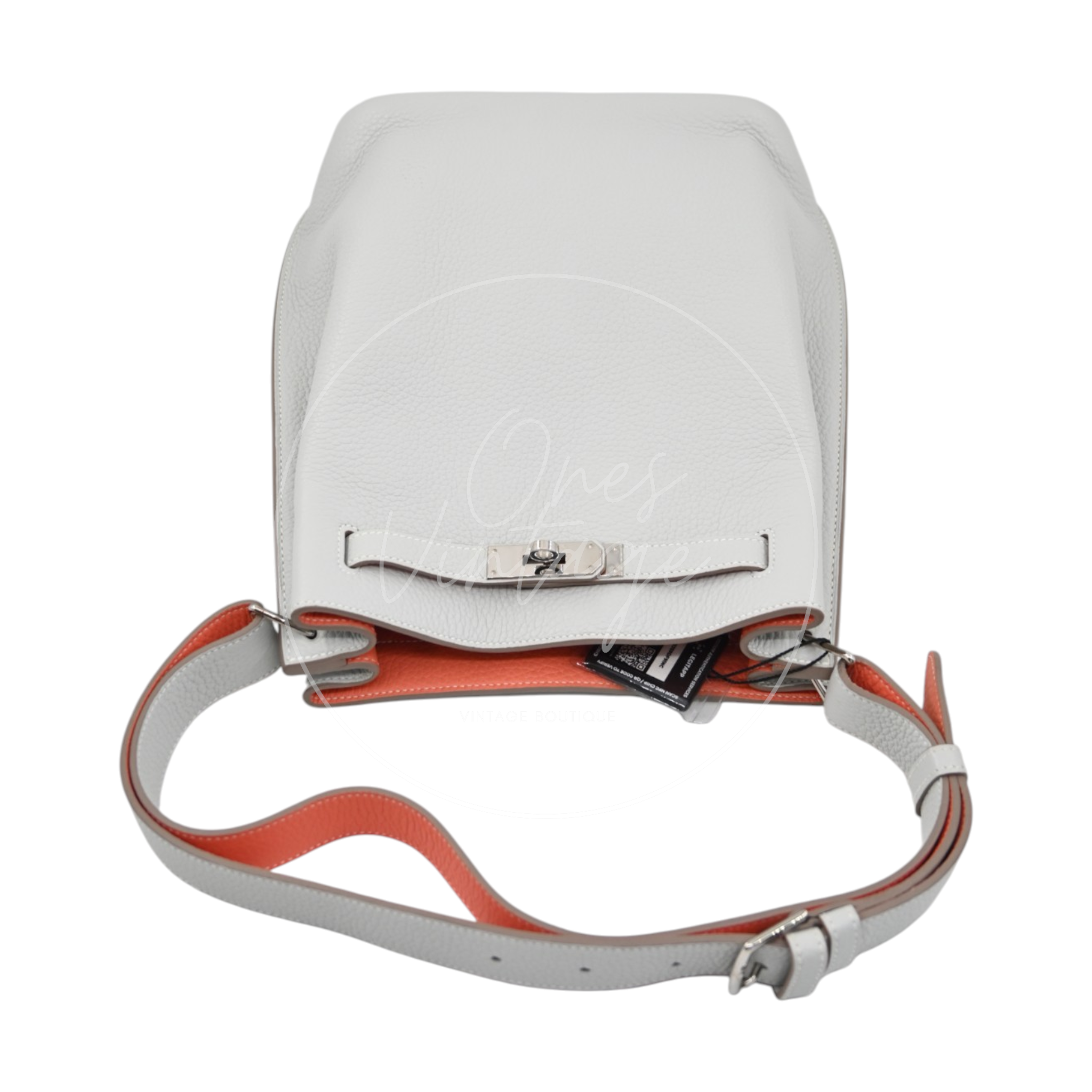 Hermes So Kelly 22 PHW Square Q Gris Pearl