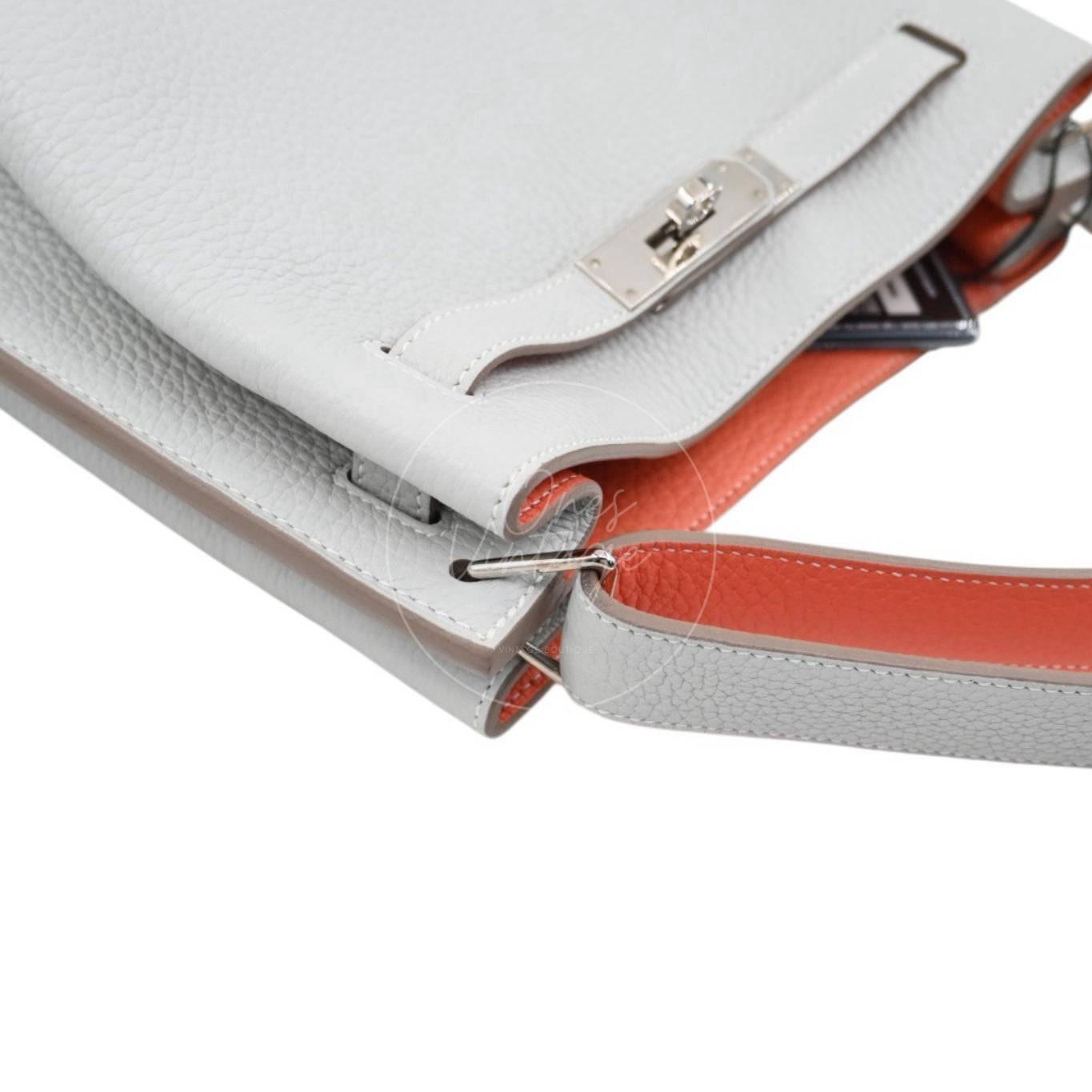 Hermes So Kelly 22 PHW Square Q Gris Pearl