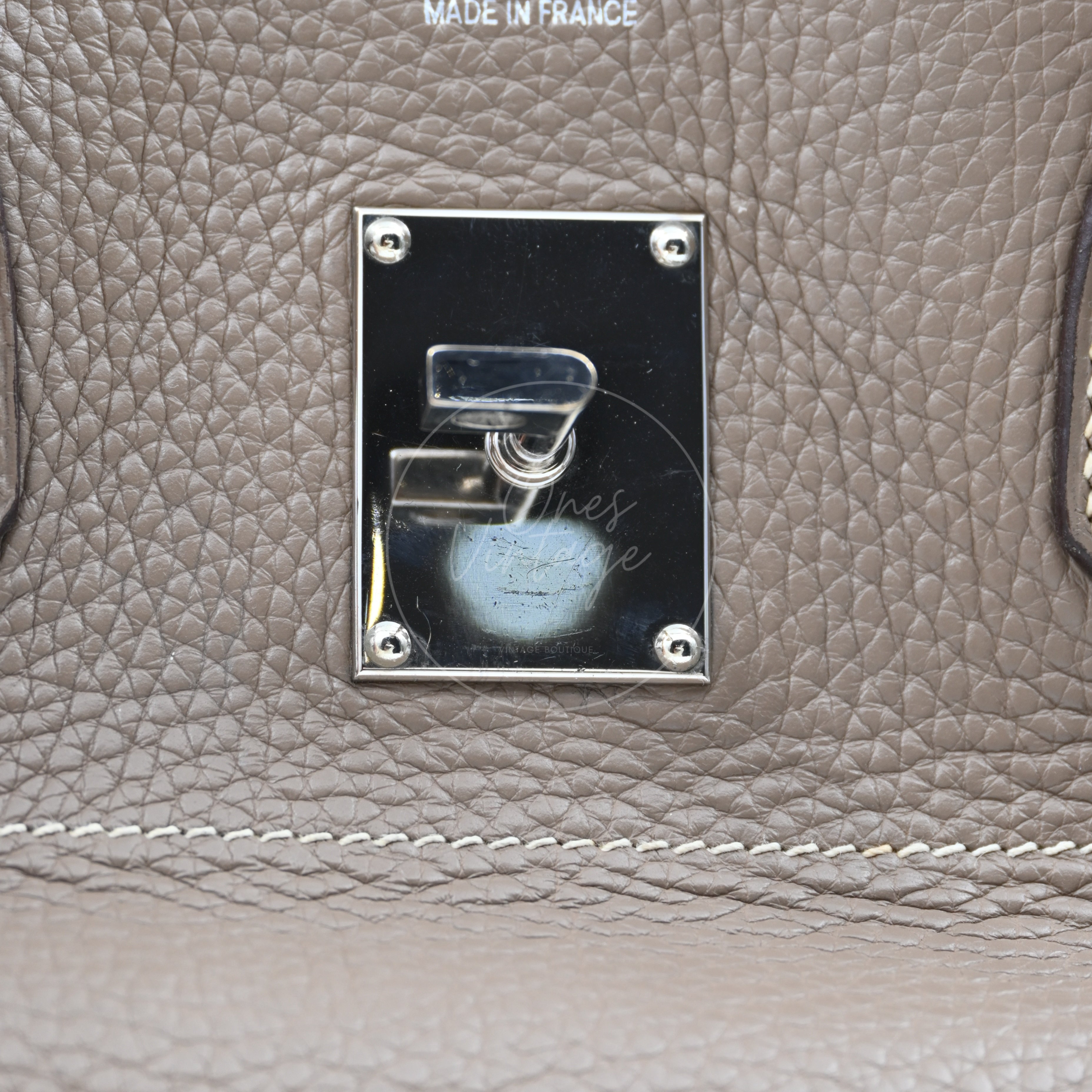 [Pre-owned] Hermes Birkin Shoulder Etoupe Togo PHW Stamp Square I