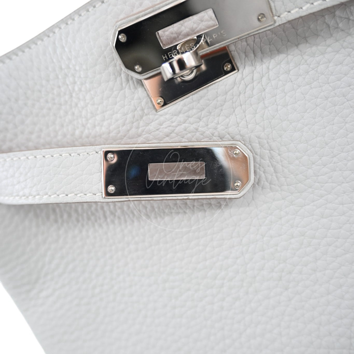 Hermes So Kelly 22 PHW Square Q Gris Pearl