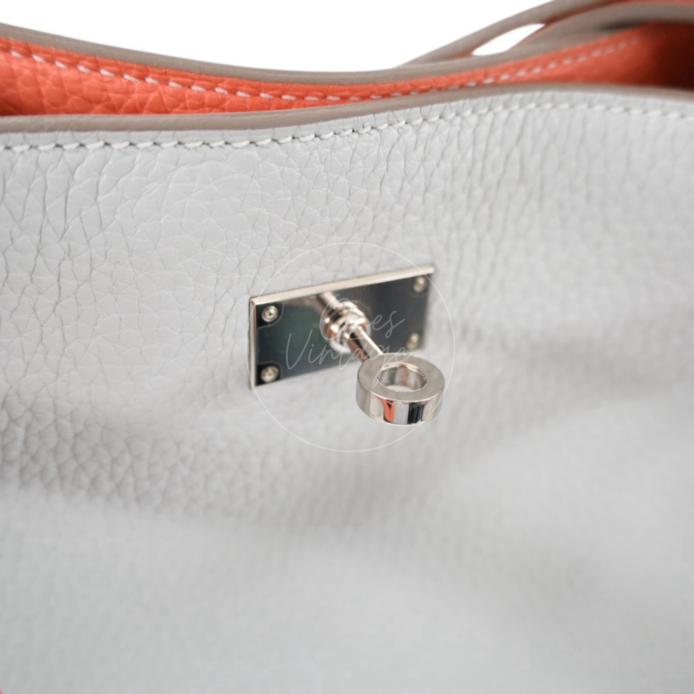 Hermes So Kelly 22 PHW Square Q Gris Pearl