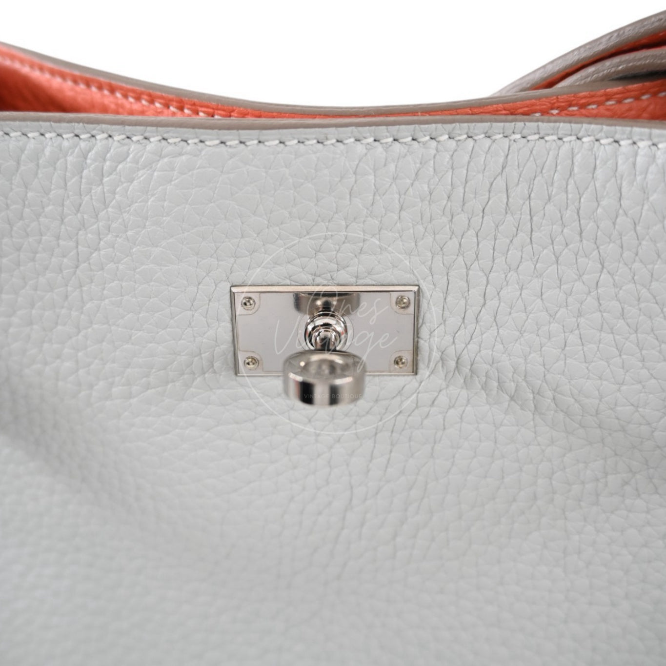Hermes So Kelly 22 PHW Square Q Gris Pearl