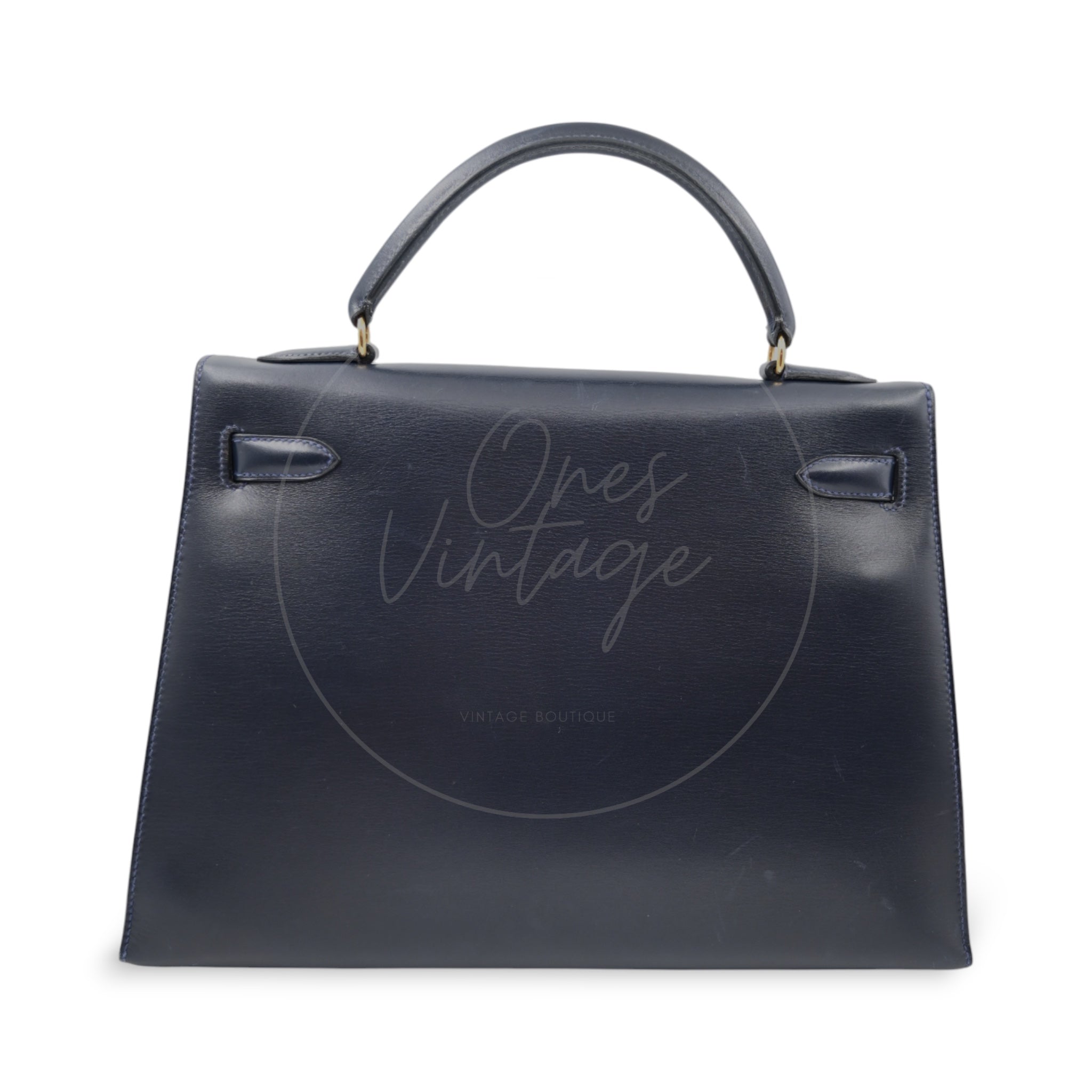 [Pre-owned] Hermes Kelly 32 K32 Stamp Circle W Navy GHW