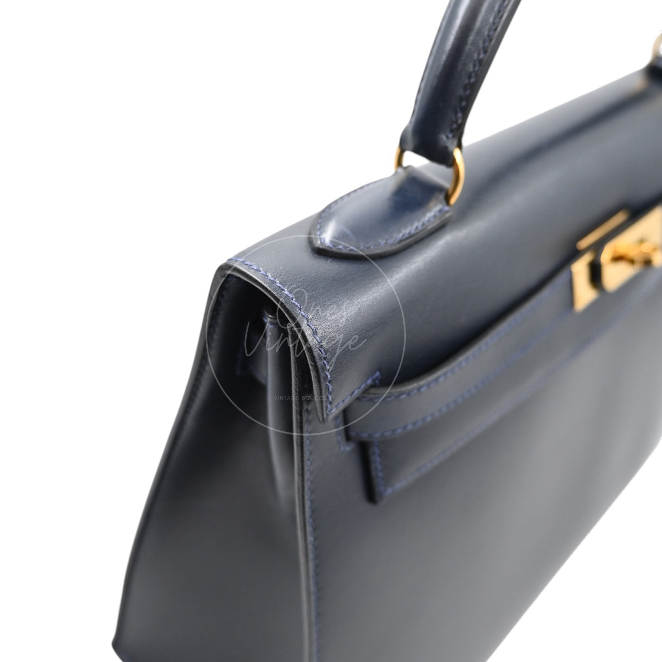 [Pre-owned] Hermes Kelly 32 K32 Stamp Circle W Navy GHW