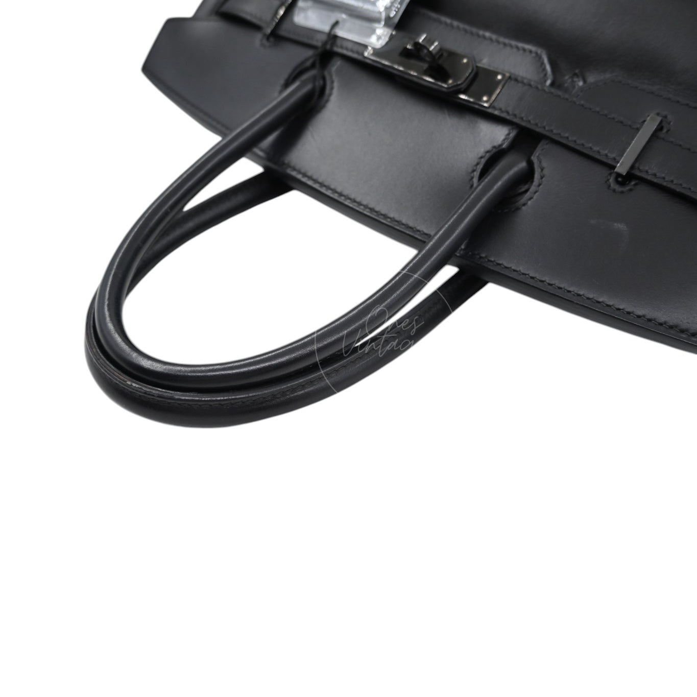 Hermes Birkin 30 So Black Box Calf Leather PVD Square N